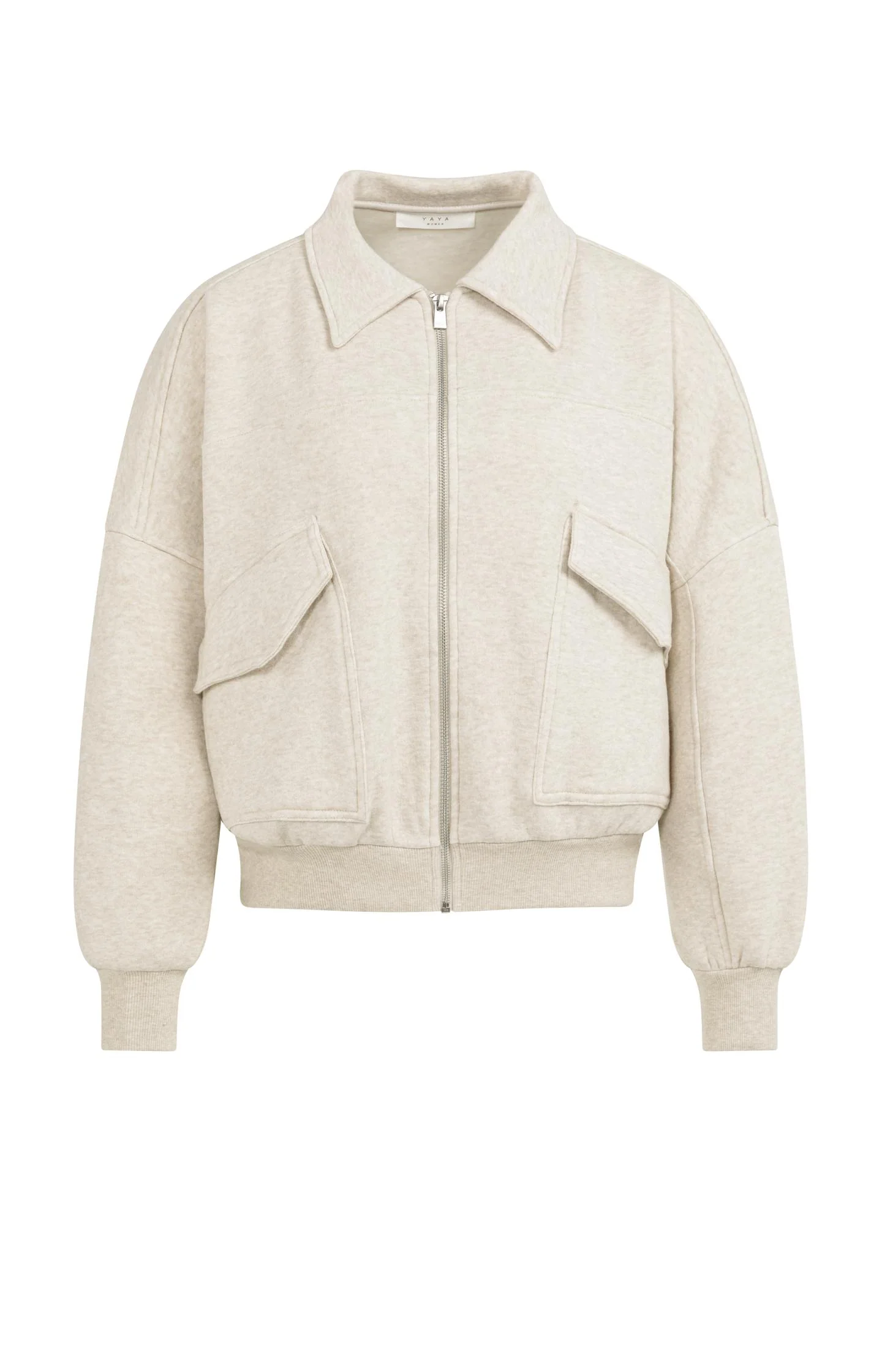 Sweat jacket with patch pockets and zip front closure - Image 2