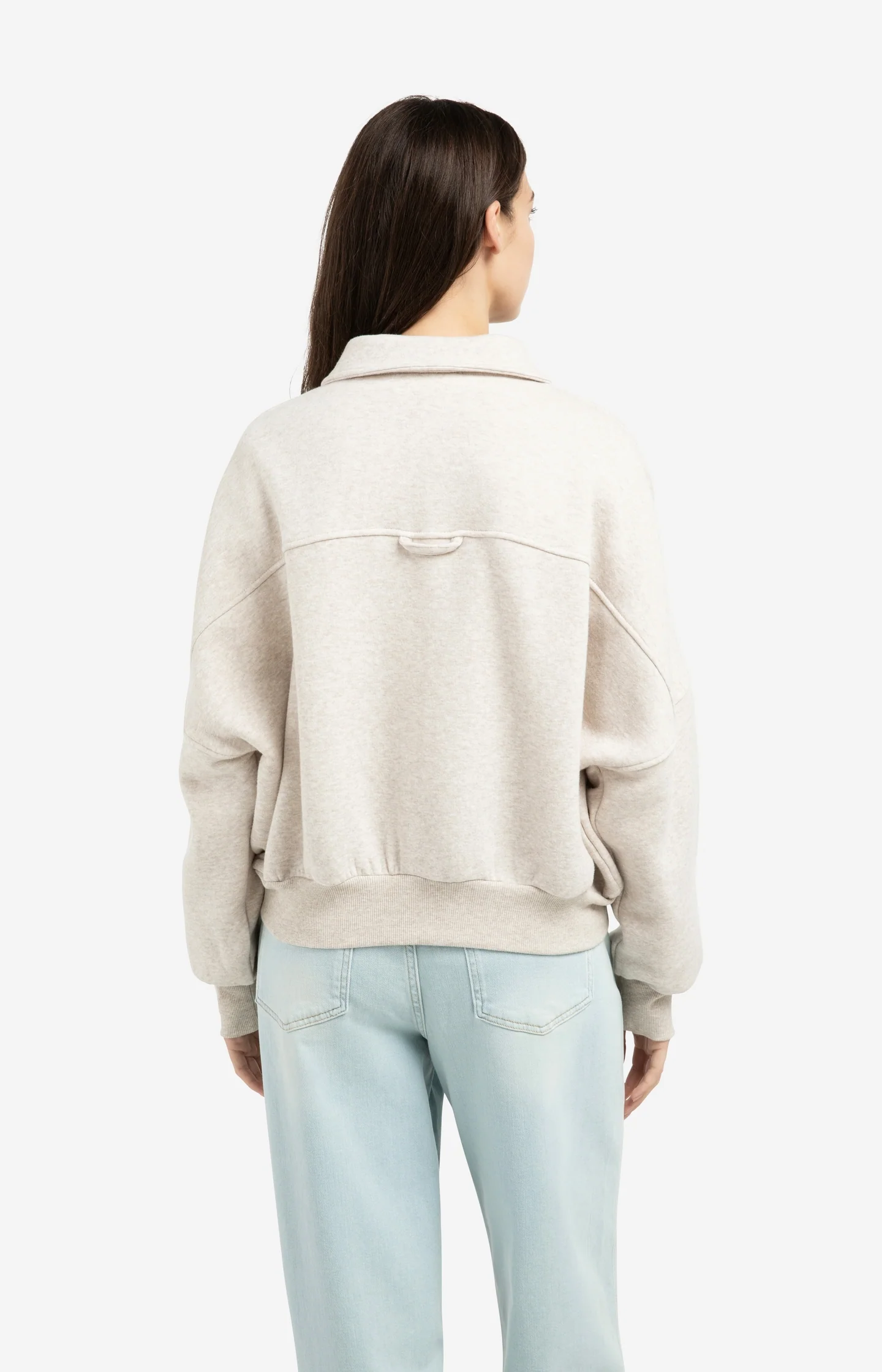 Sweat jacket with patch pockets and zip front closure - Image 4