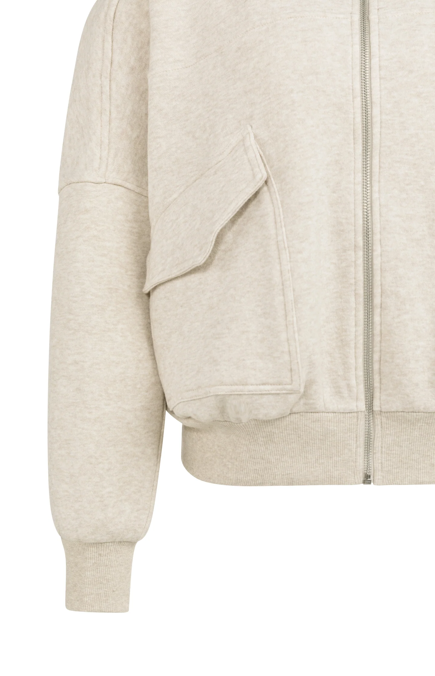 Sweat jacket with patch pockets and zip front closure - Image 7