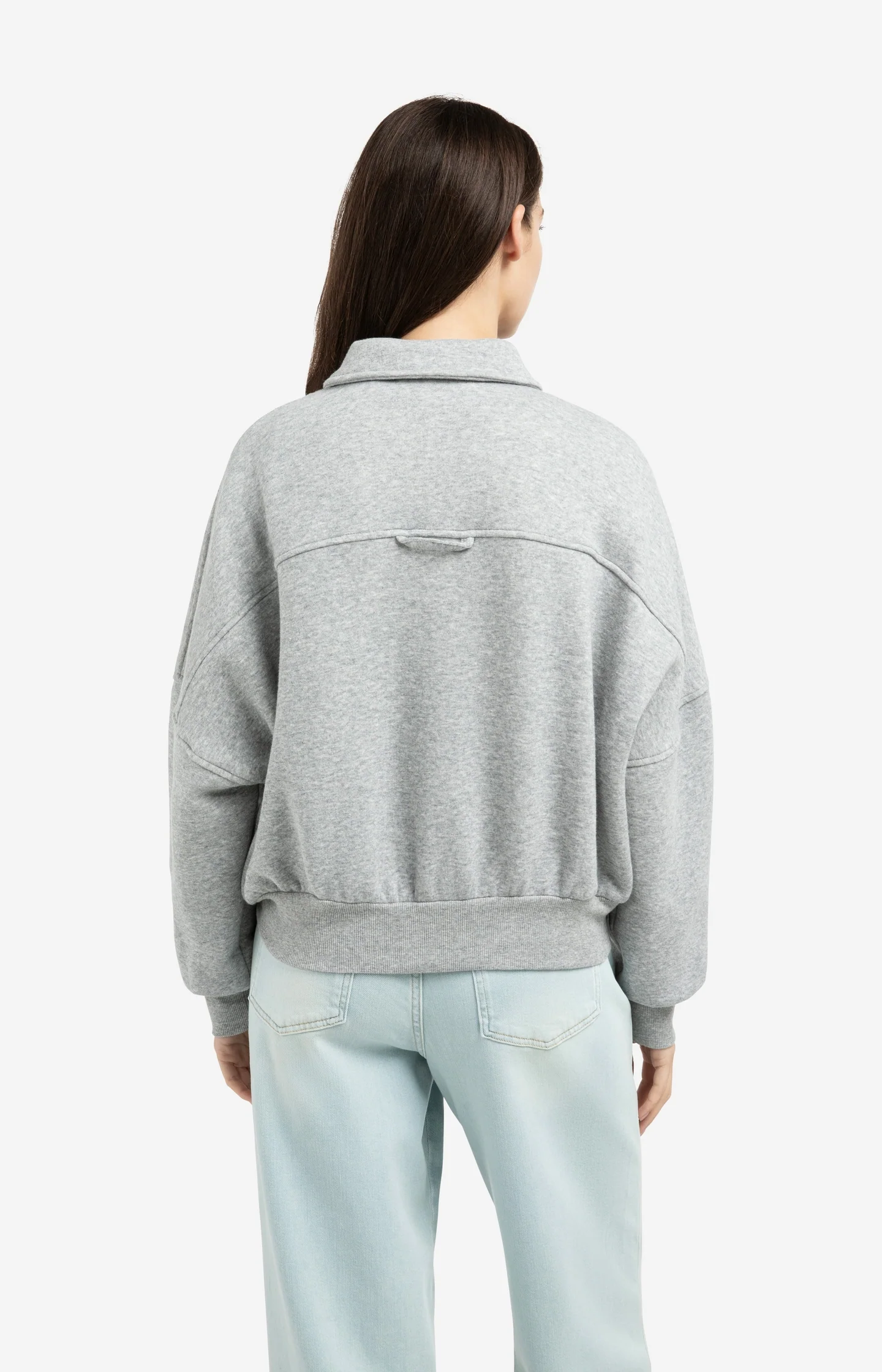 Sweat jacket with patch pockets and zip front closure - Image 4