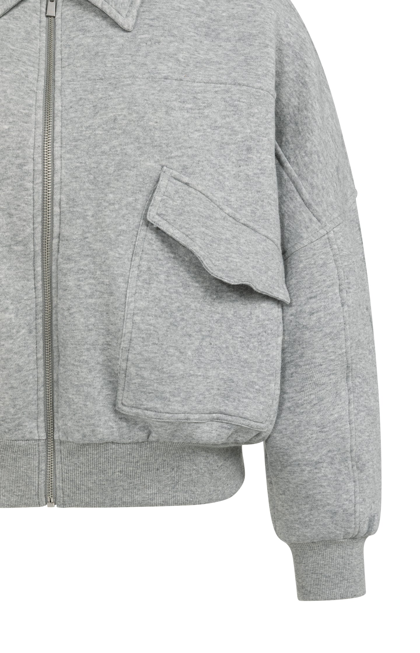 Sweat jacket with patch pockets and zip front closure - Image 7