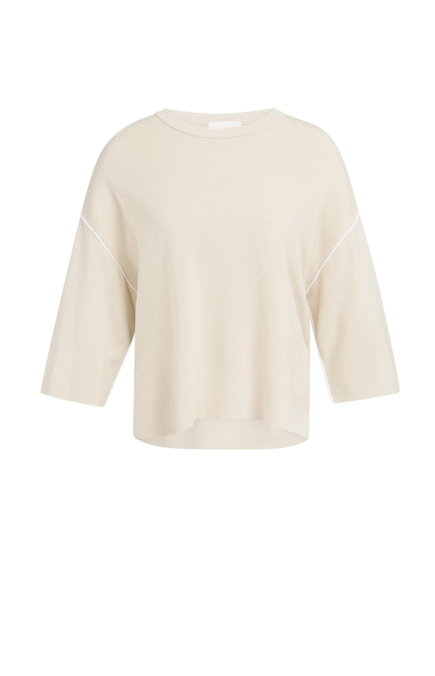 Sweater with 3/4 sleeves and contrasting seams - Image 2