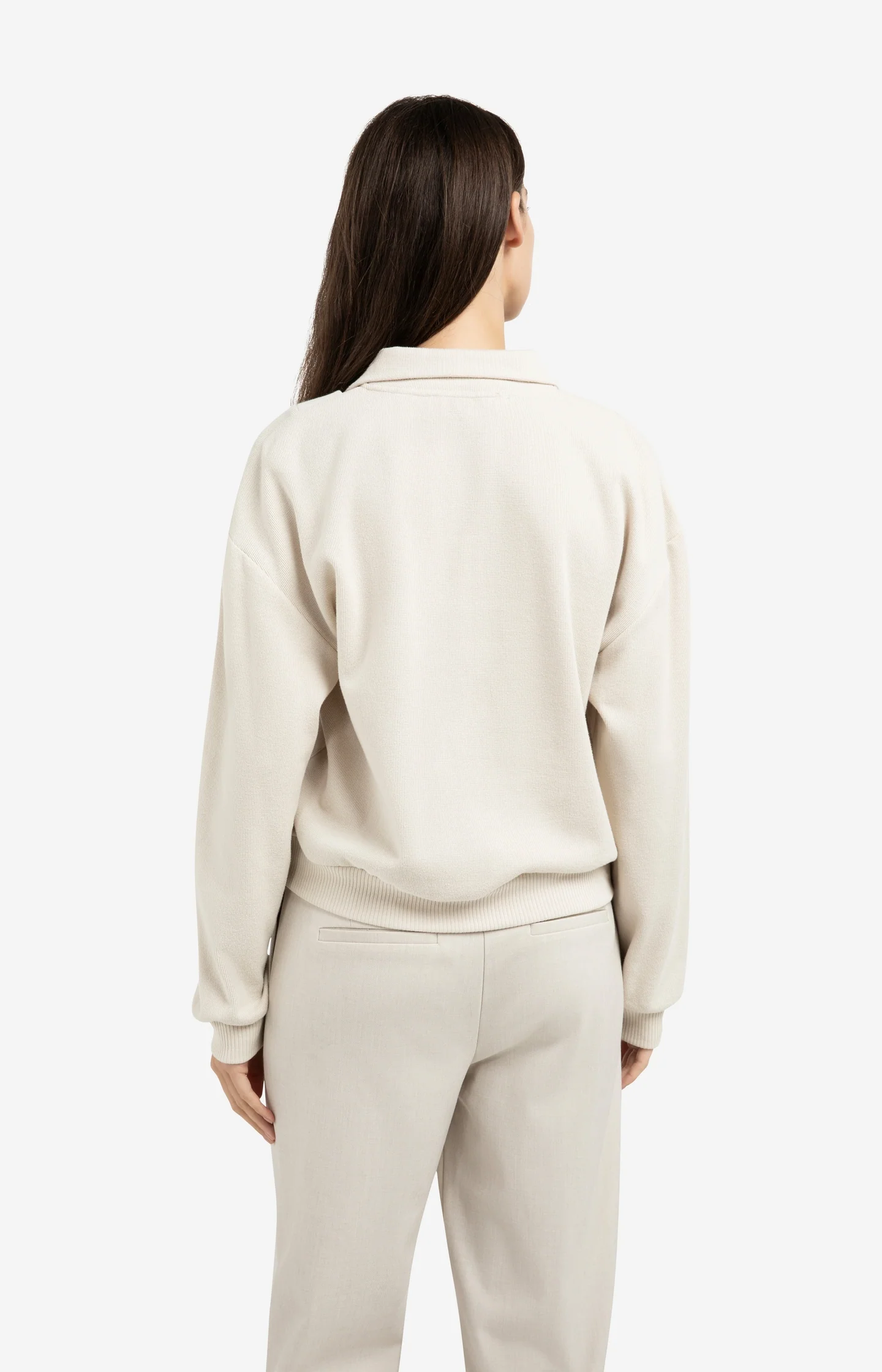 Sweater with half zipper and double collar - Image 5