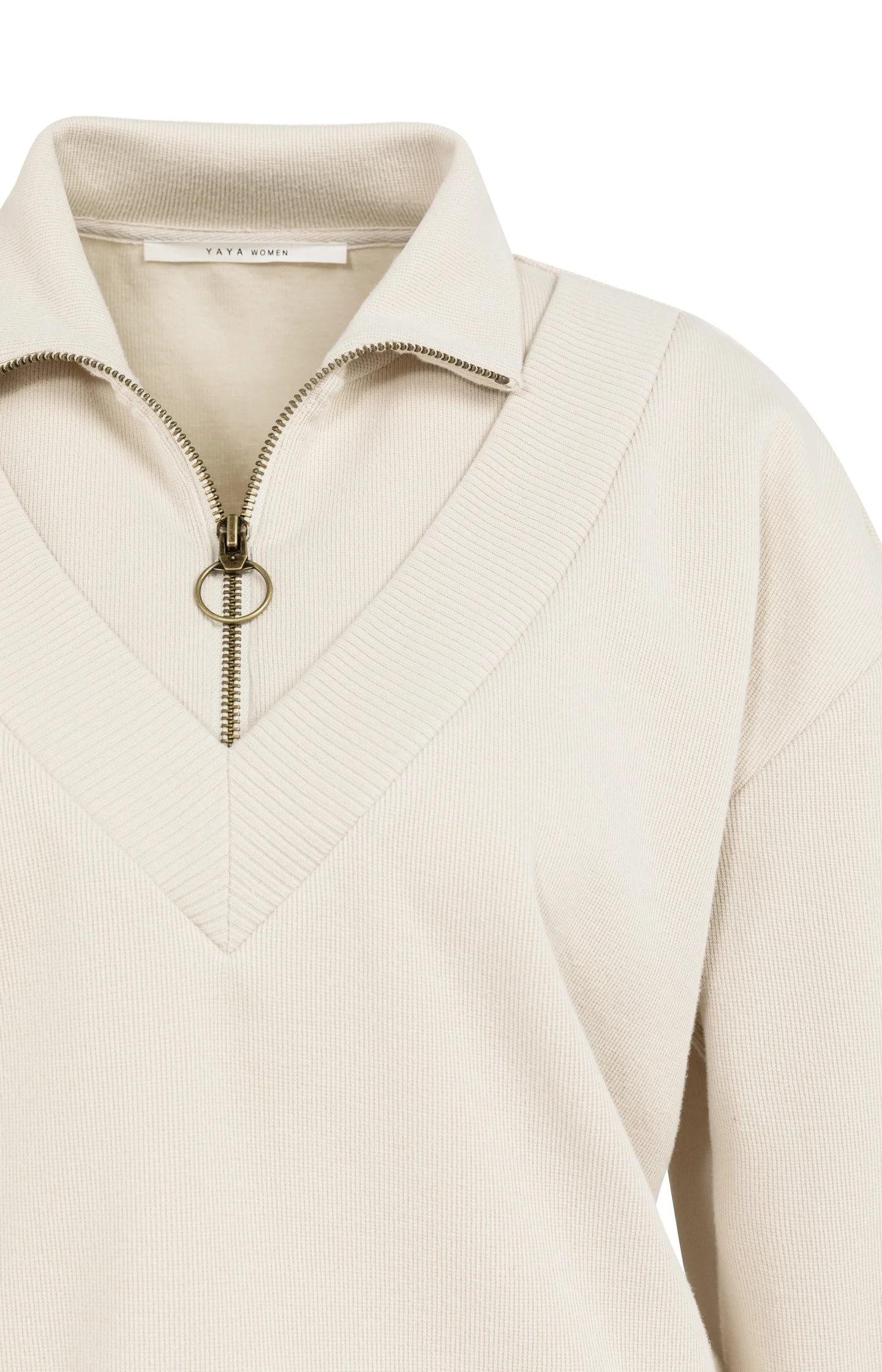 Sweater with half zipper and double collar - Image 8