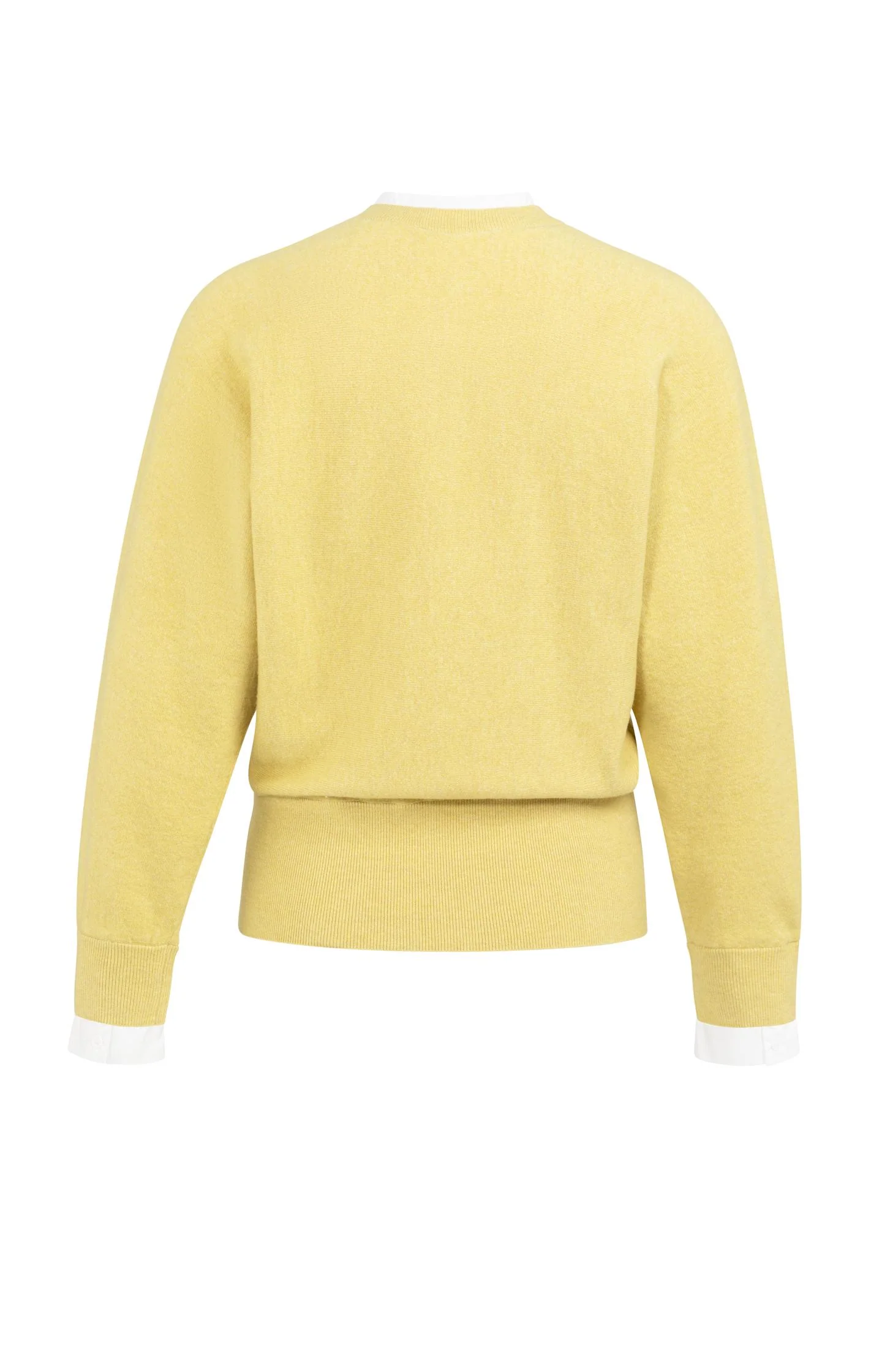Sweater with inserted blouse collar and button detail - Image 7