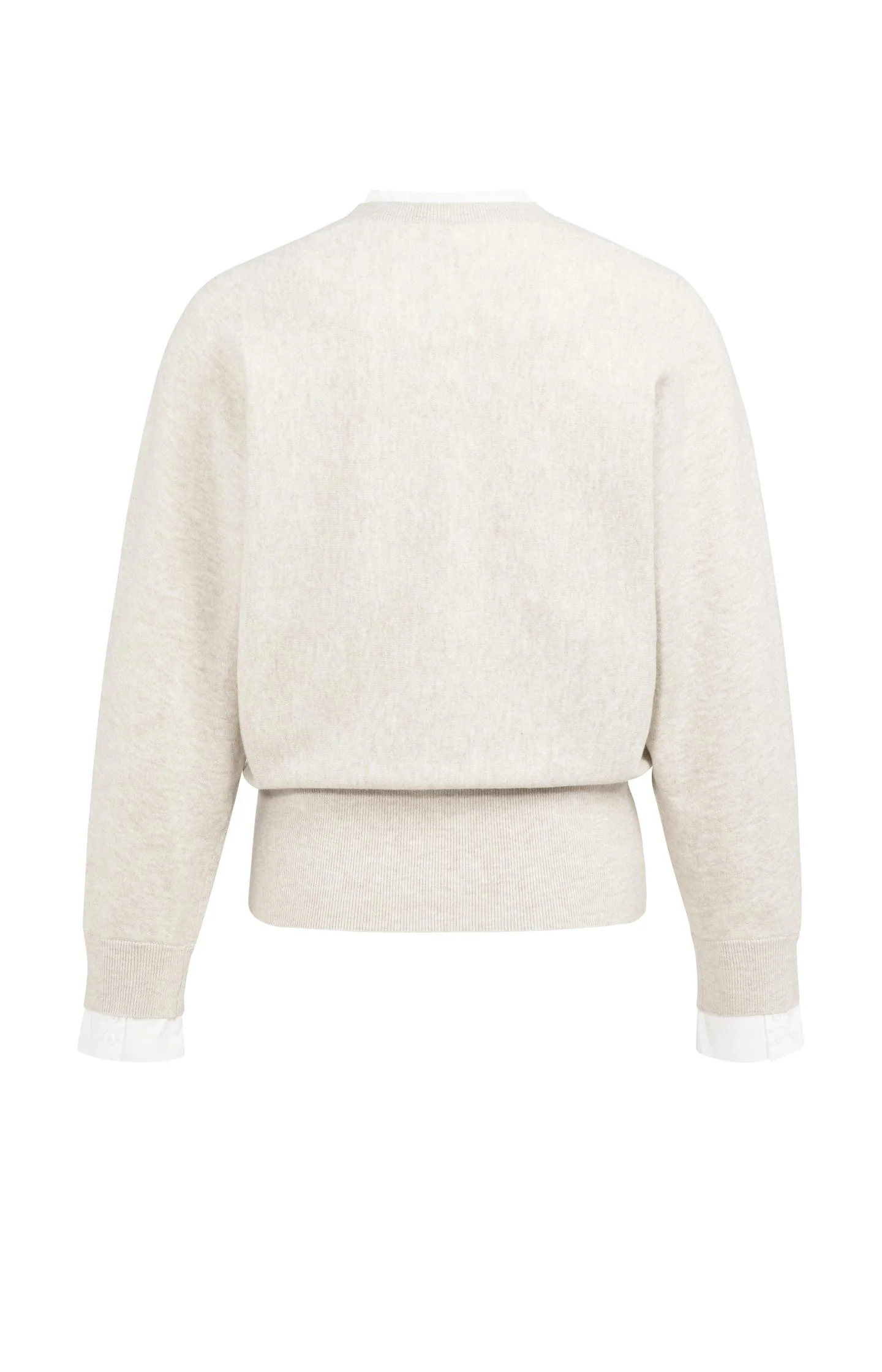 Sweater with inserted blouse collar and button detail - Image 8