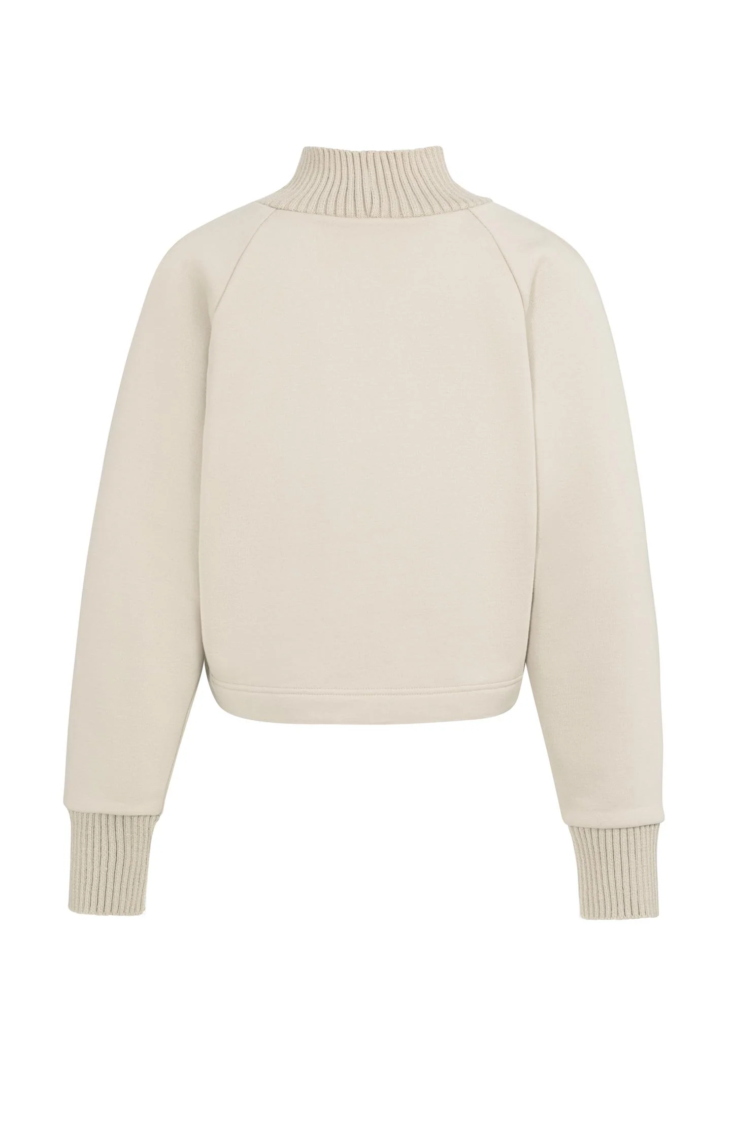 Sweater with knitted collar and subtle stitching - Image 7