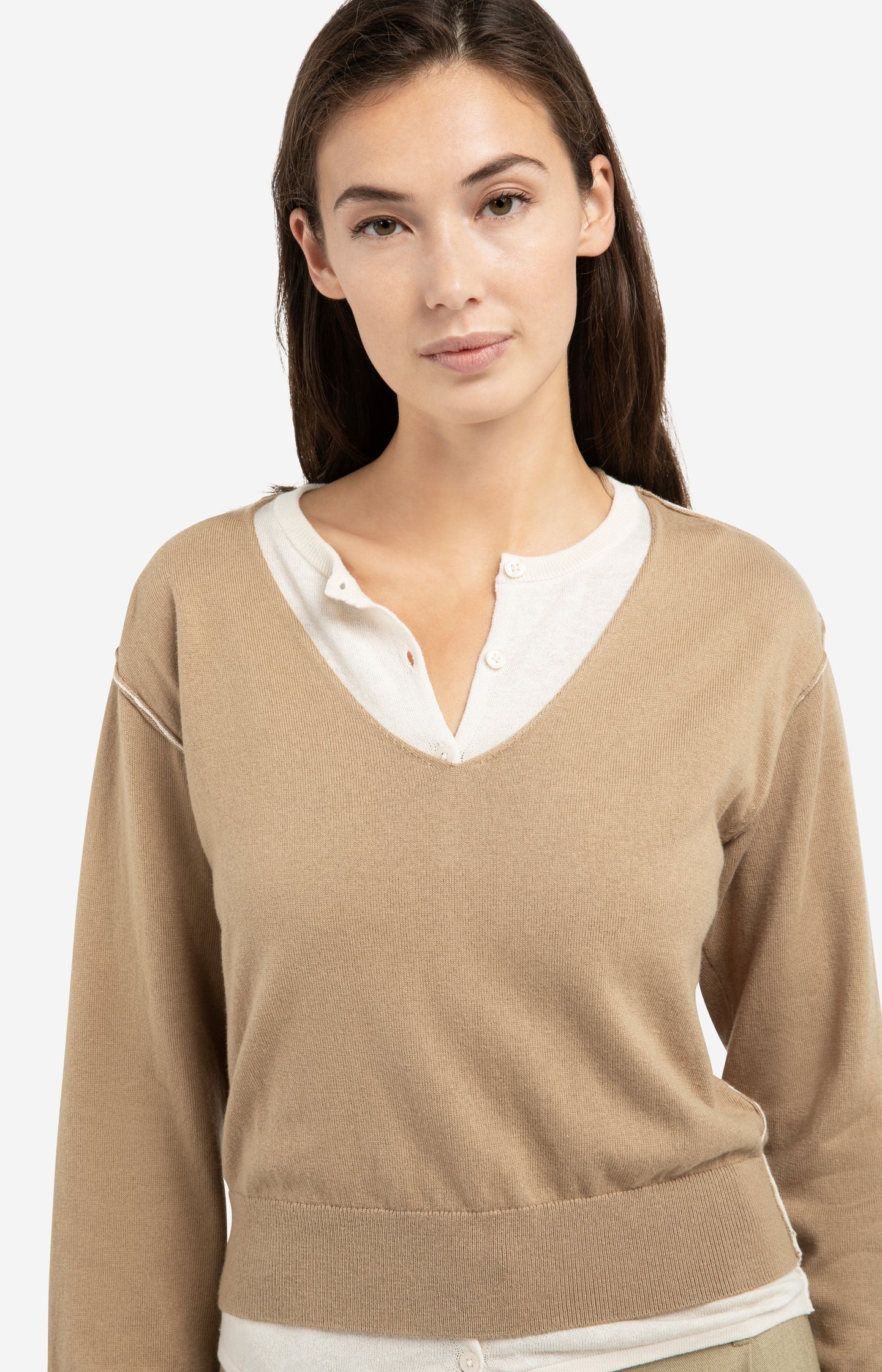 Sweater with layered look and contrast neckline - Image 6