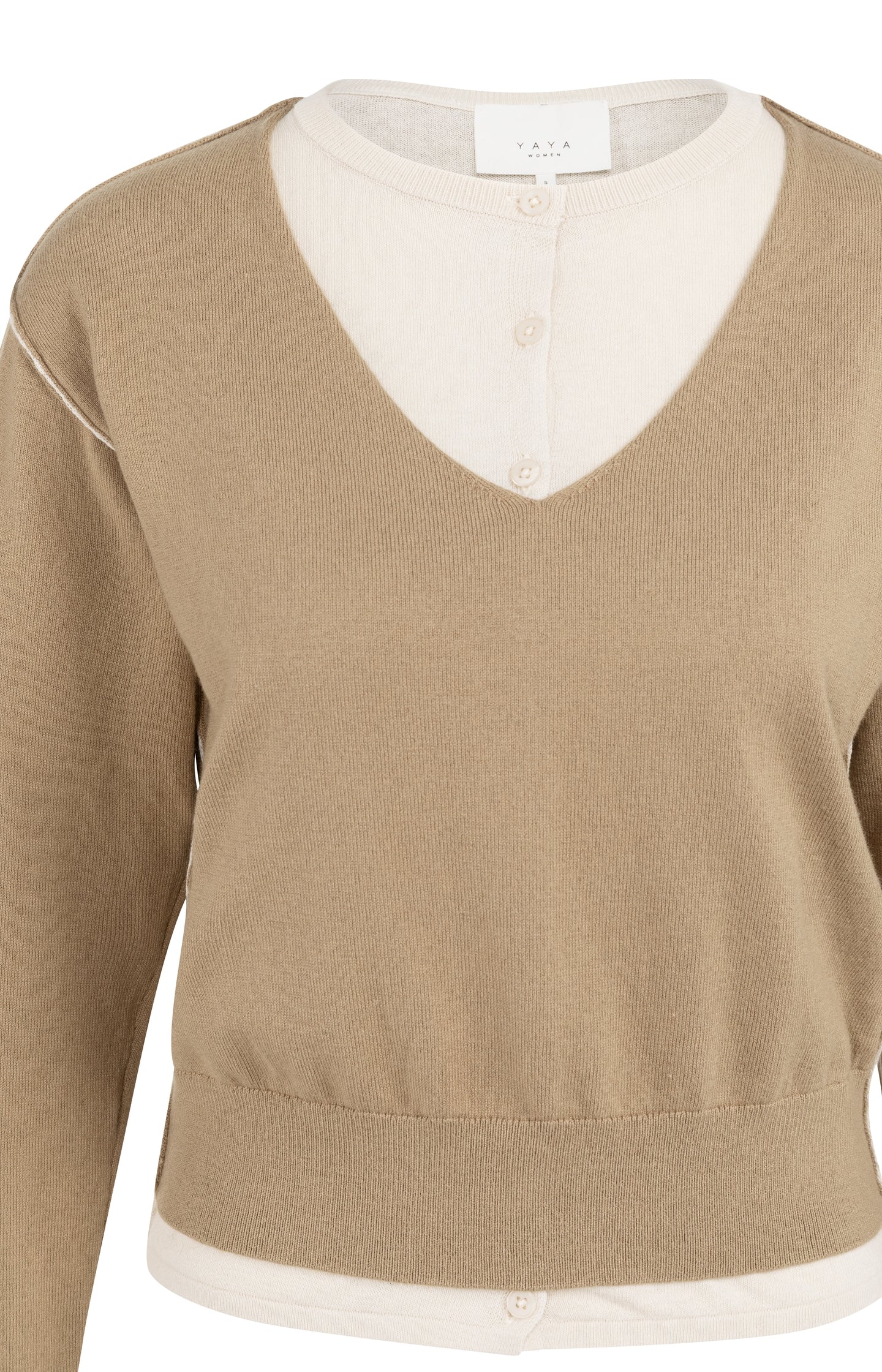 Sweater with layered look and contrast neckline - Image 9