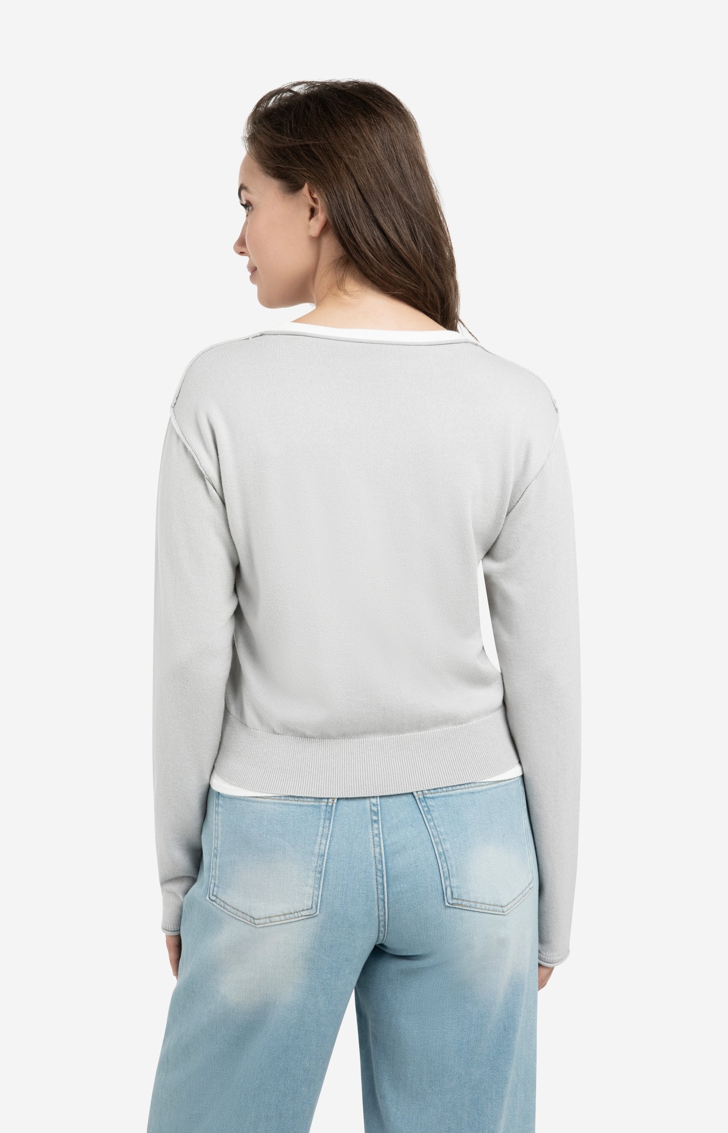 Sweater with layered look and contrast neckline - Image 4