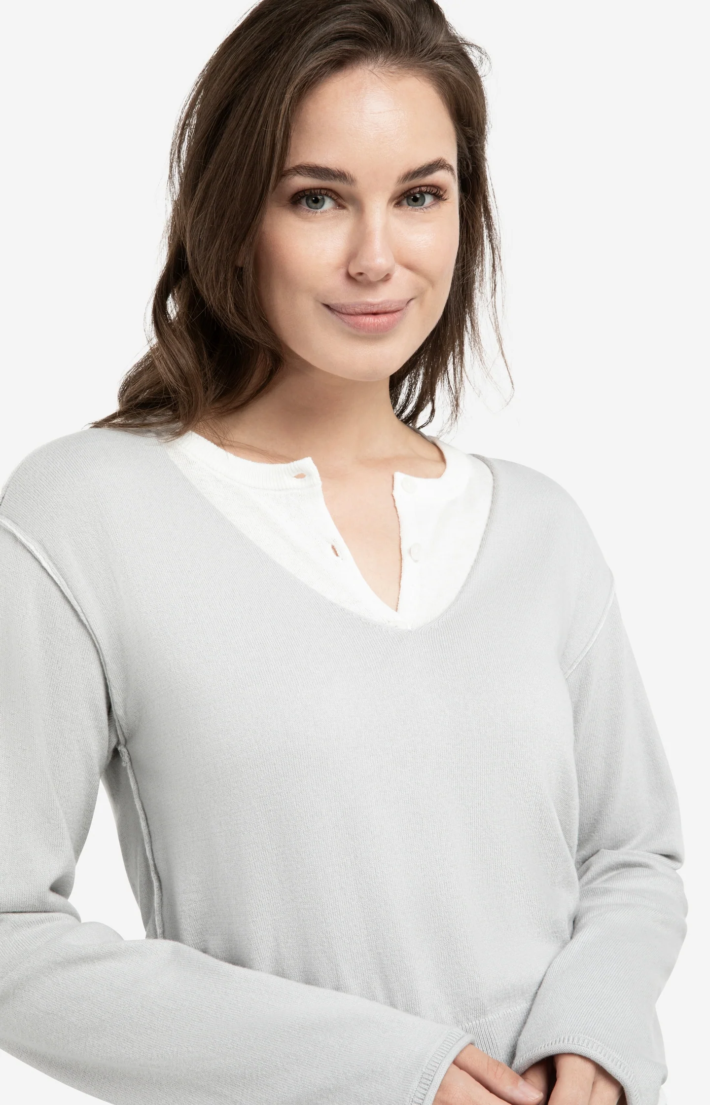 Sweater with layered look and contrast neckline - Image 5
