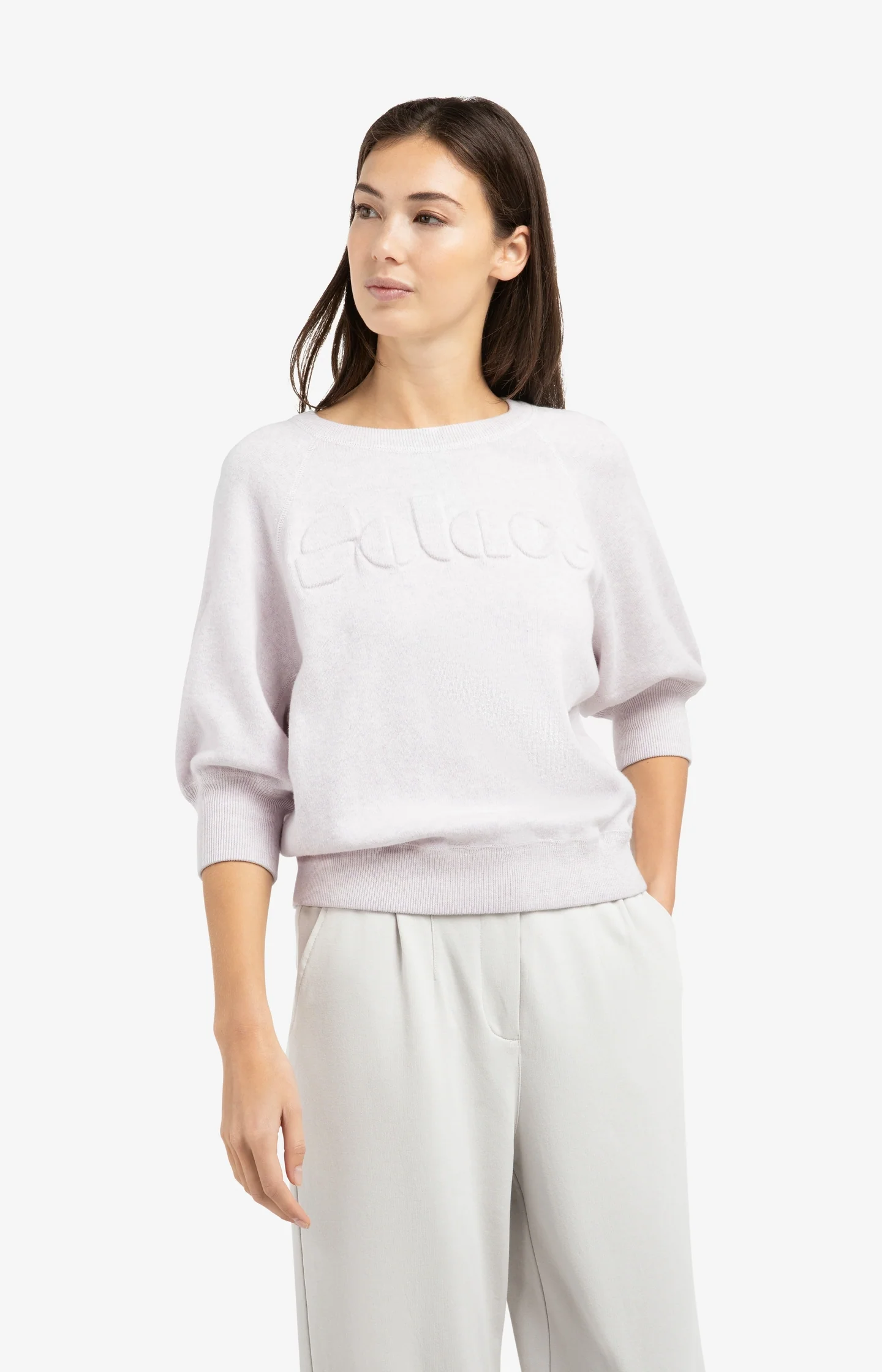 Sweater with raglan sleeves and tonal artwork - Image 3