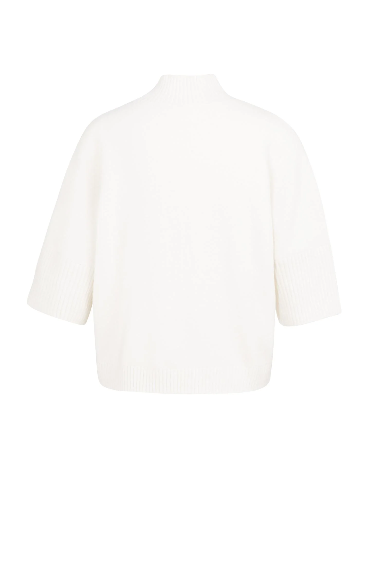 Sweater with ribbed three-quarter sleeves and mock neck - Image 7