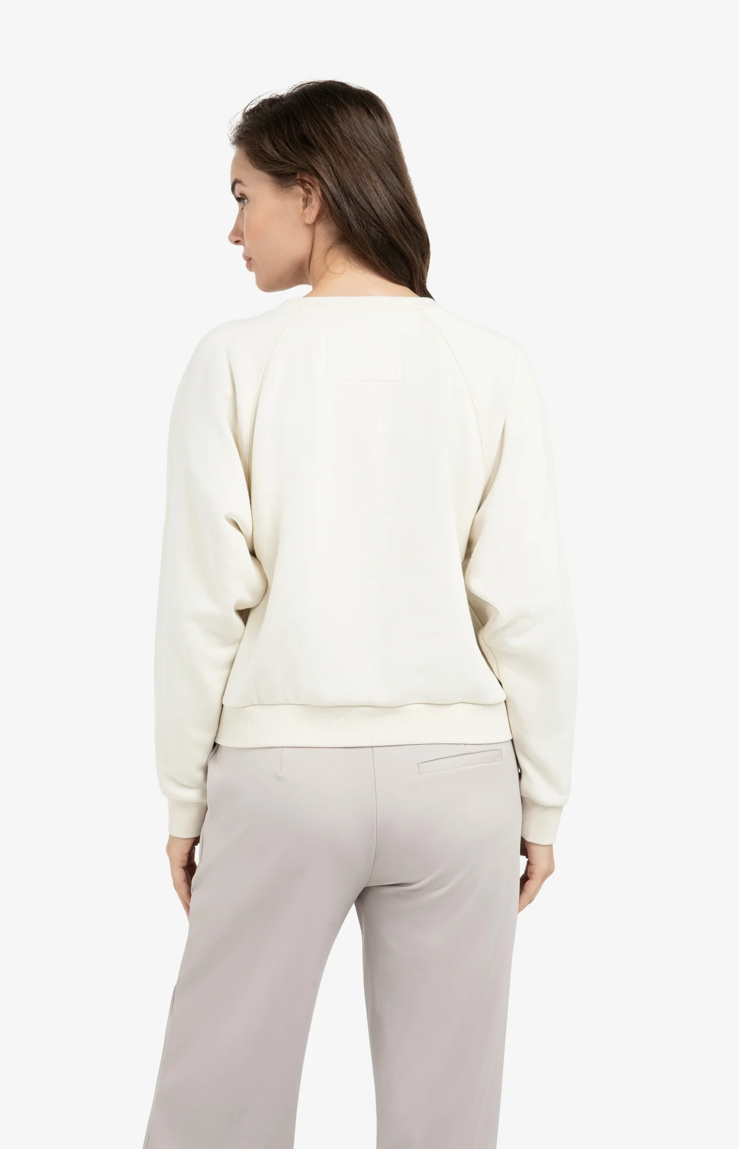 Sweater with V-neck and ribbed trims - Image 3