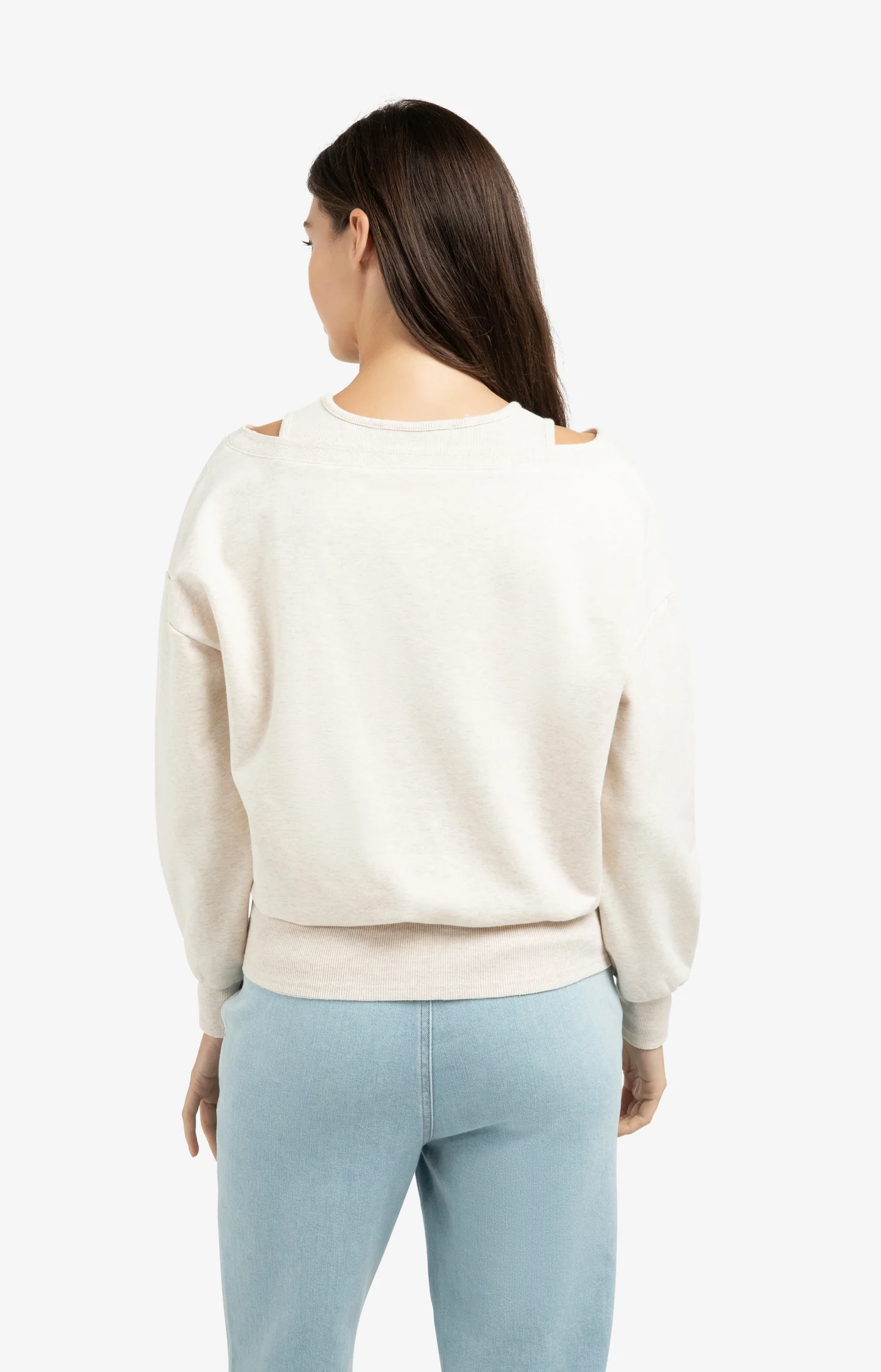 Sweatshirt with layered neckline detail - Image 4