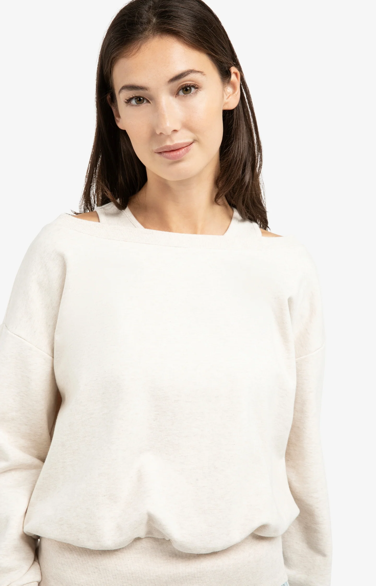 Sweatshirt with layered neckline detail - Image 5
