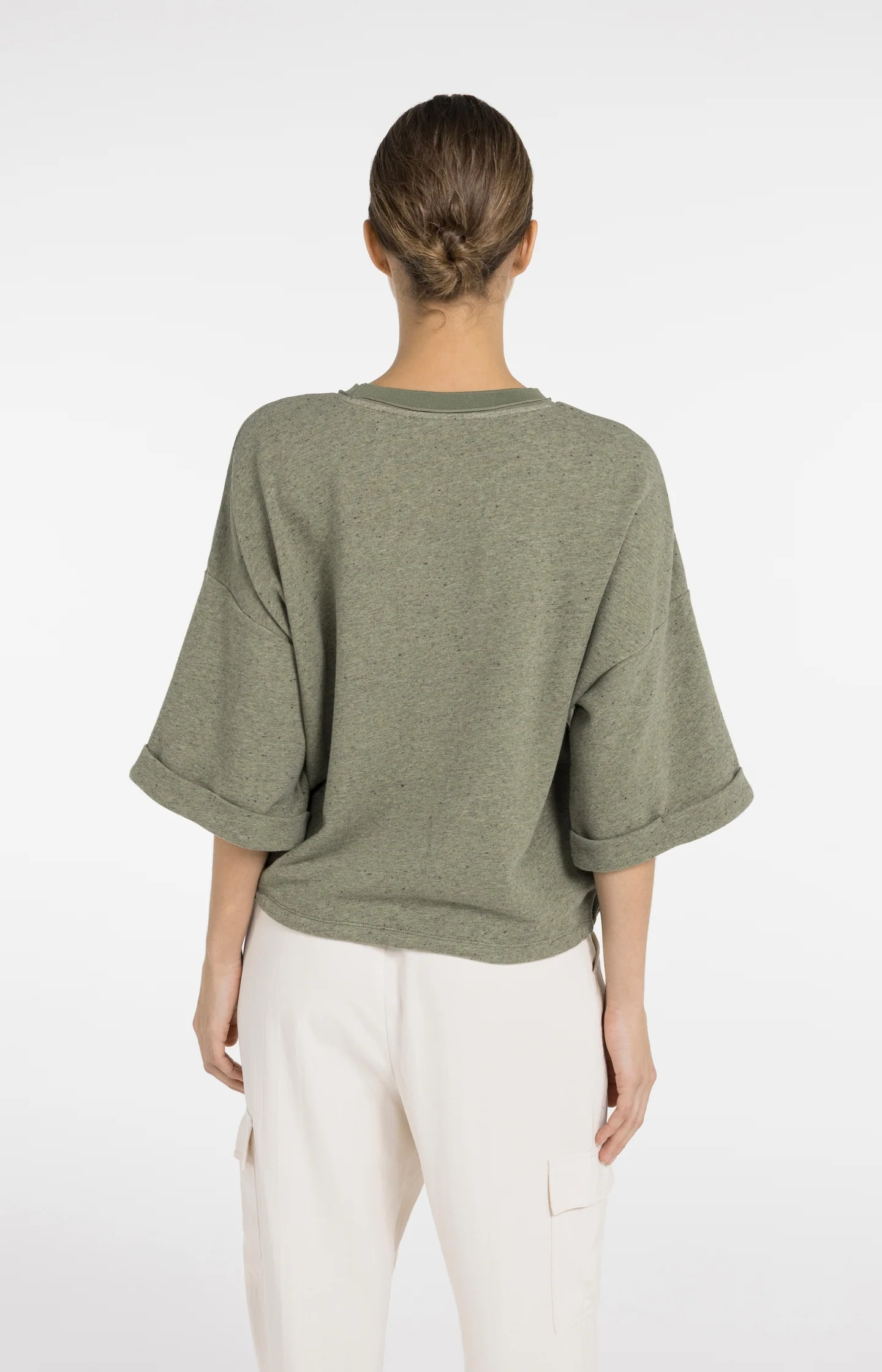 Sweatshirt with rolled cuffs and drawcord - Image 3