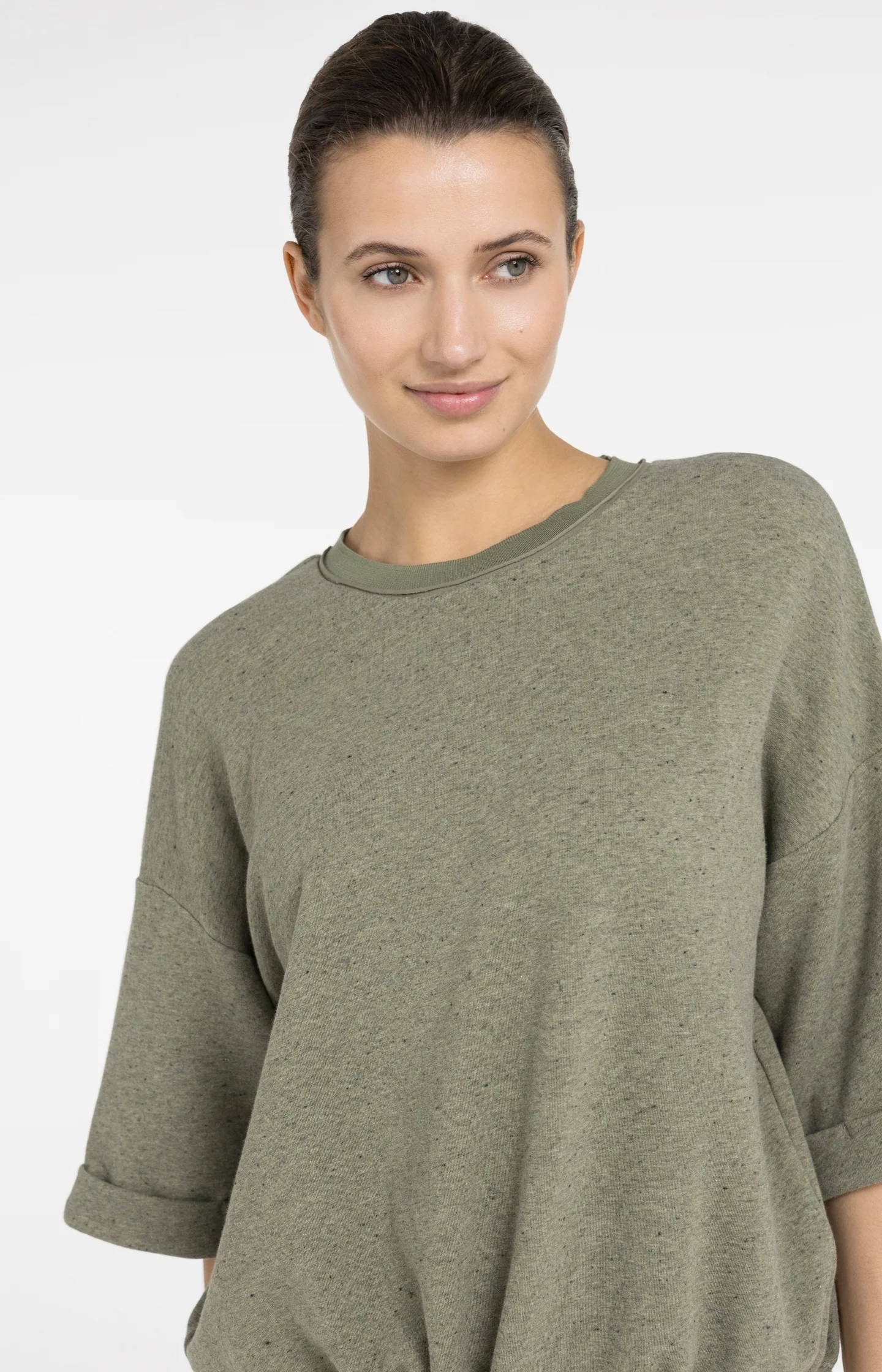 Sweatshirt with rolled cuffs and drawcord - Image 4