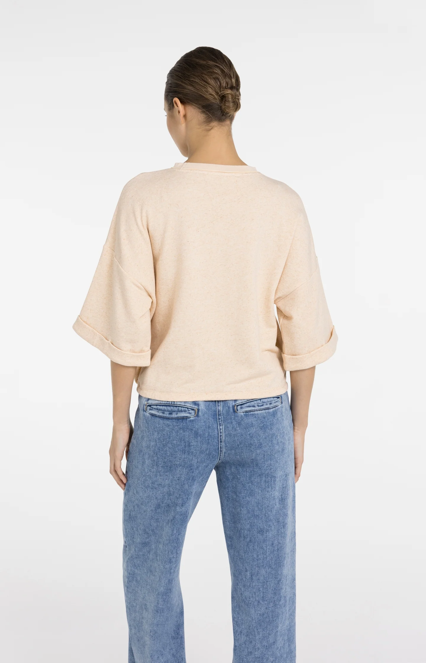 Sweatshirt with rolled cuffs and drawcord - Image 4