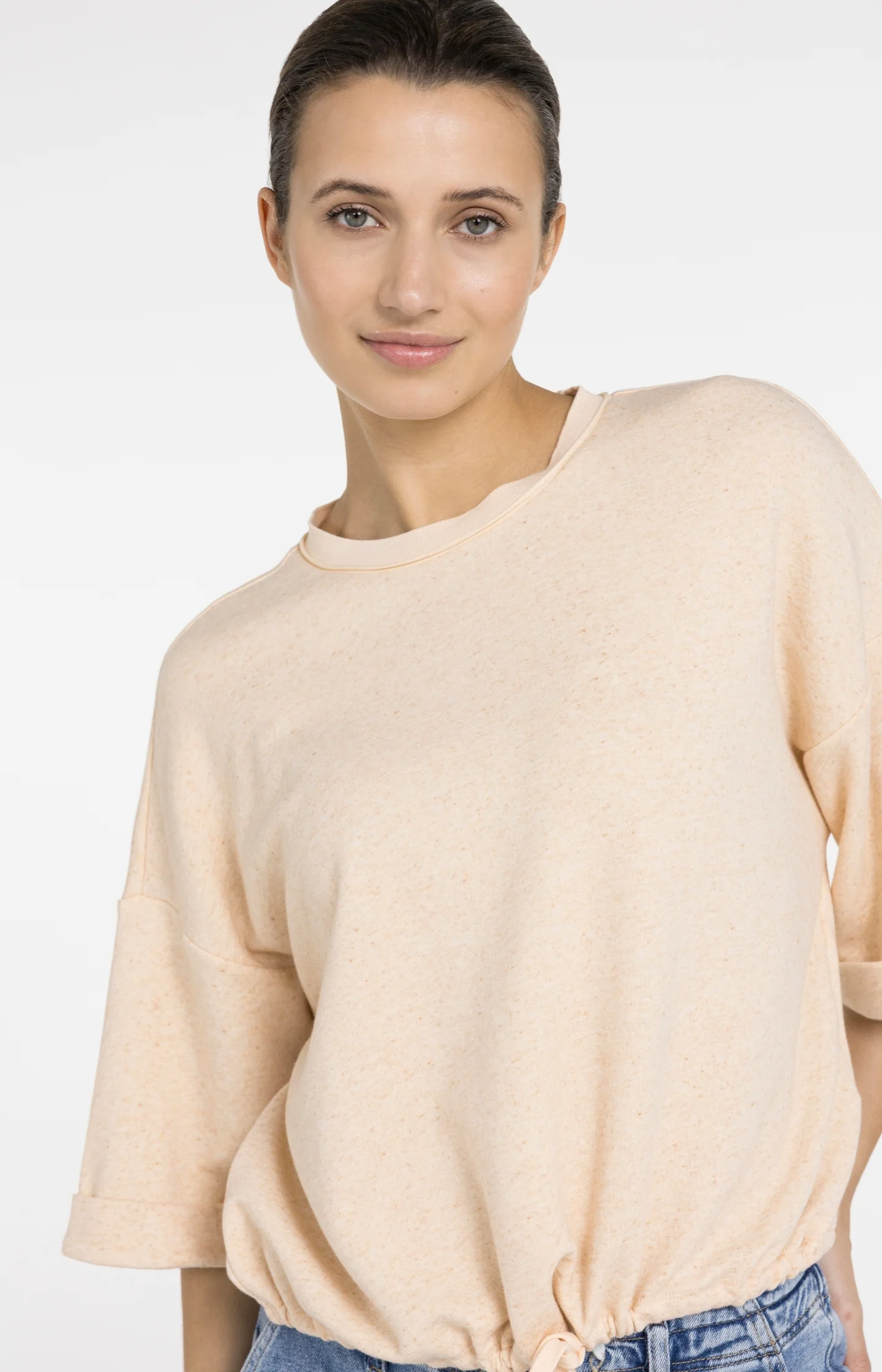 Sweatshirt with rolled cuffs and drawcord - Image 5