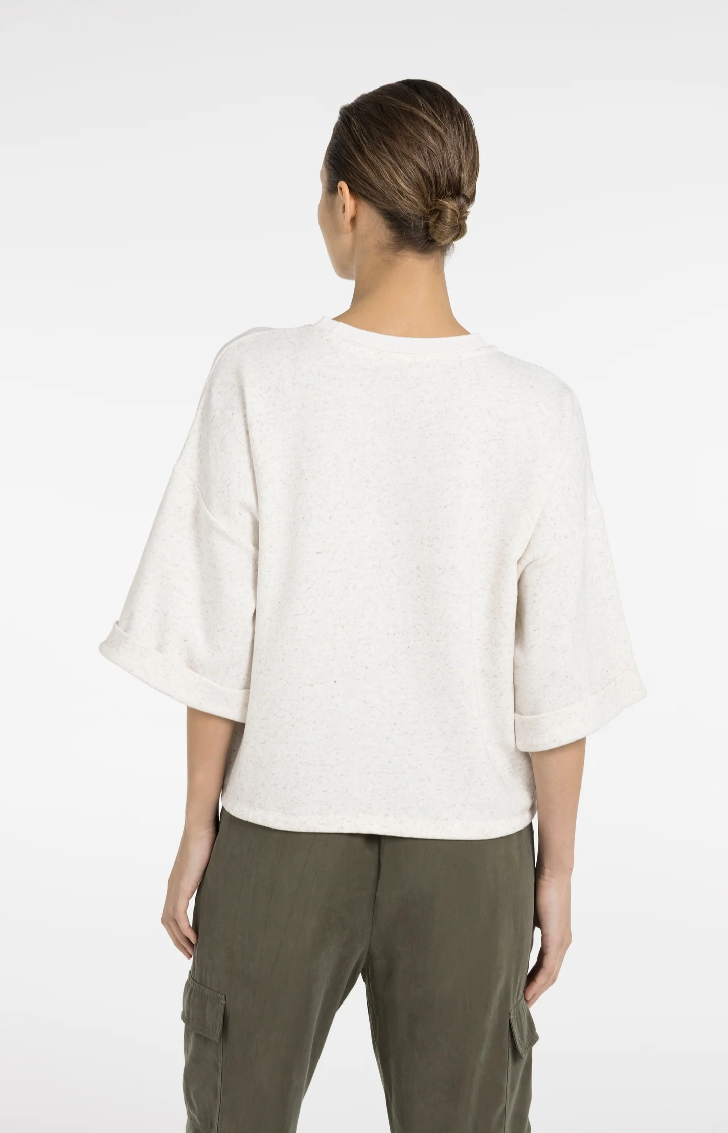 Sweatshirt with rolled cuffs and drawcord - Image 3