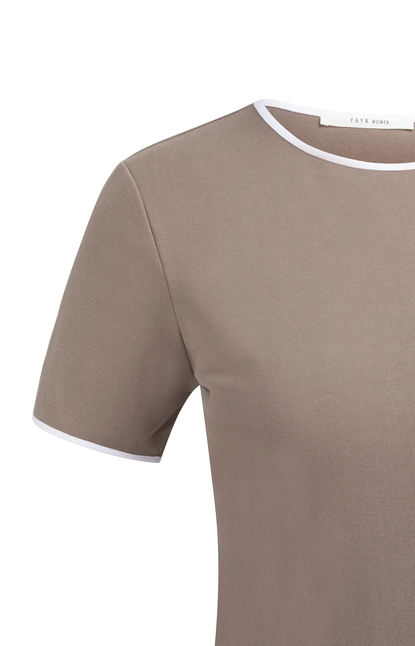 T-shirt with contrasting trim and round neck - Image 7