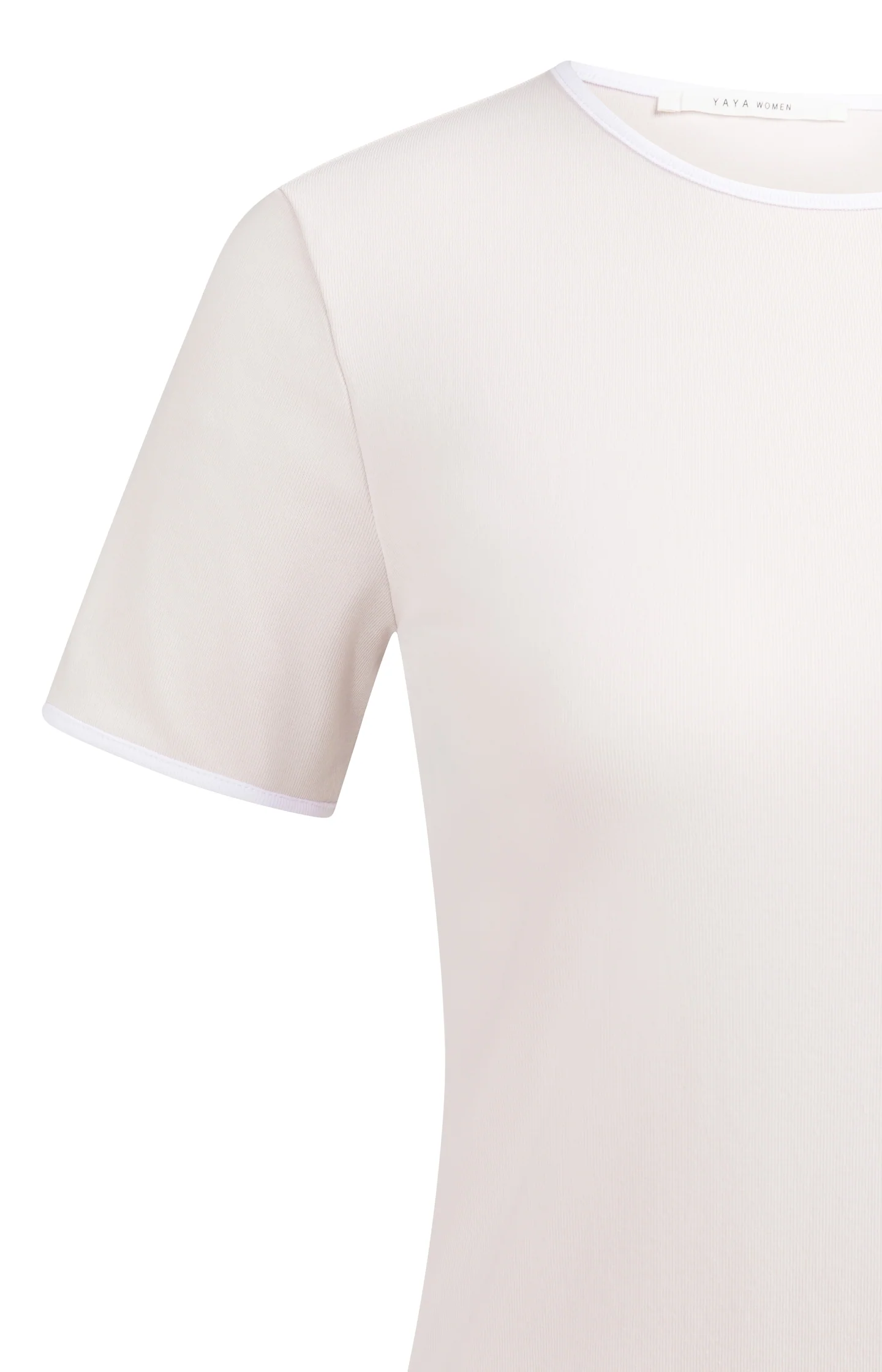 T-shirt with contrasting trim and round neck - Image 7