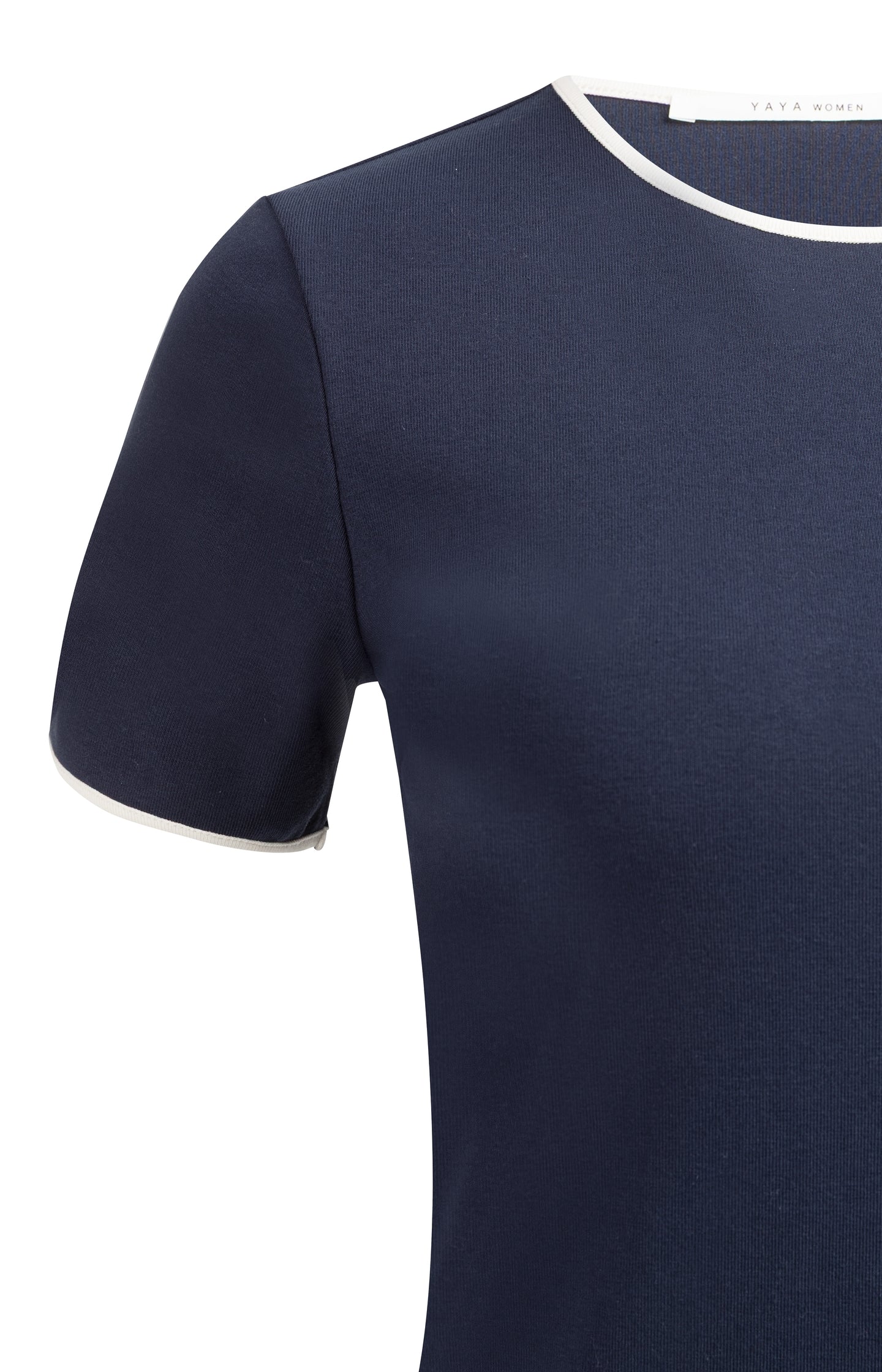 T-shirt with contrasting trim and round neck - Image 8