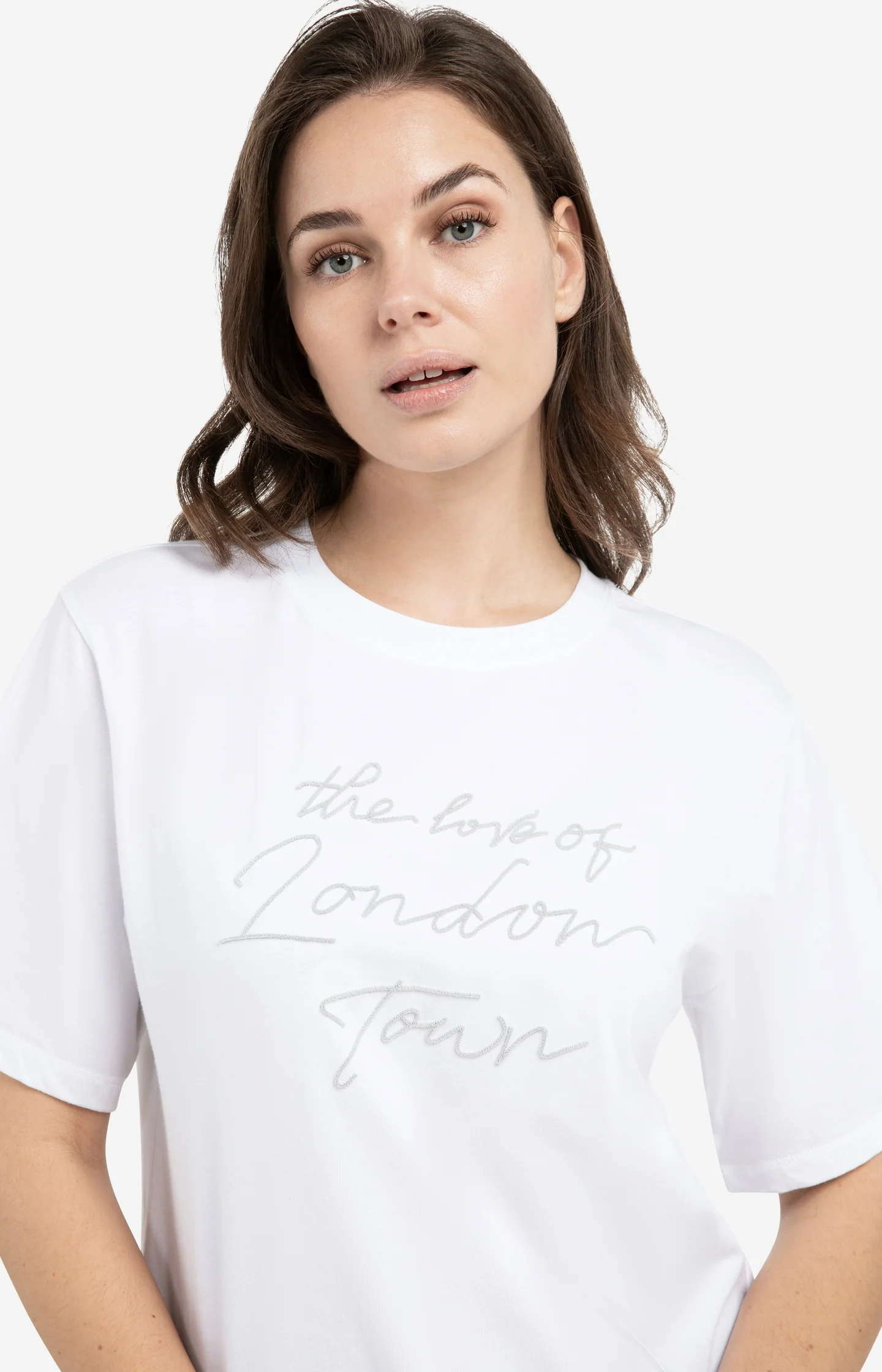 T-shirt with soft flock print and wide sleeves - Image 4