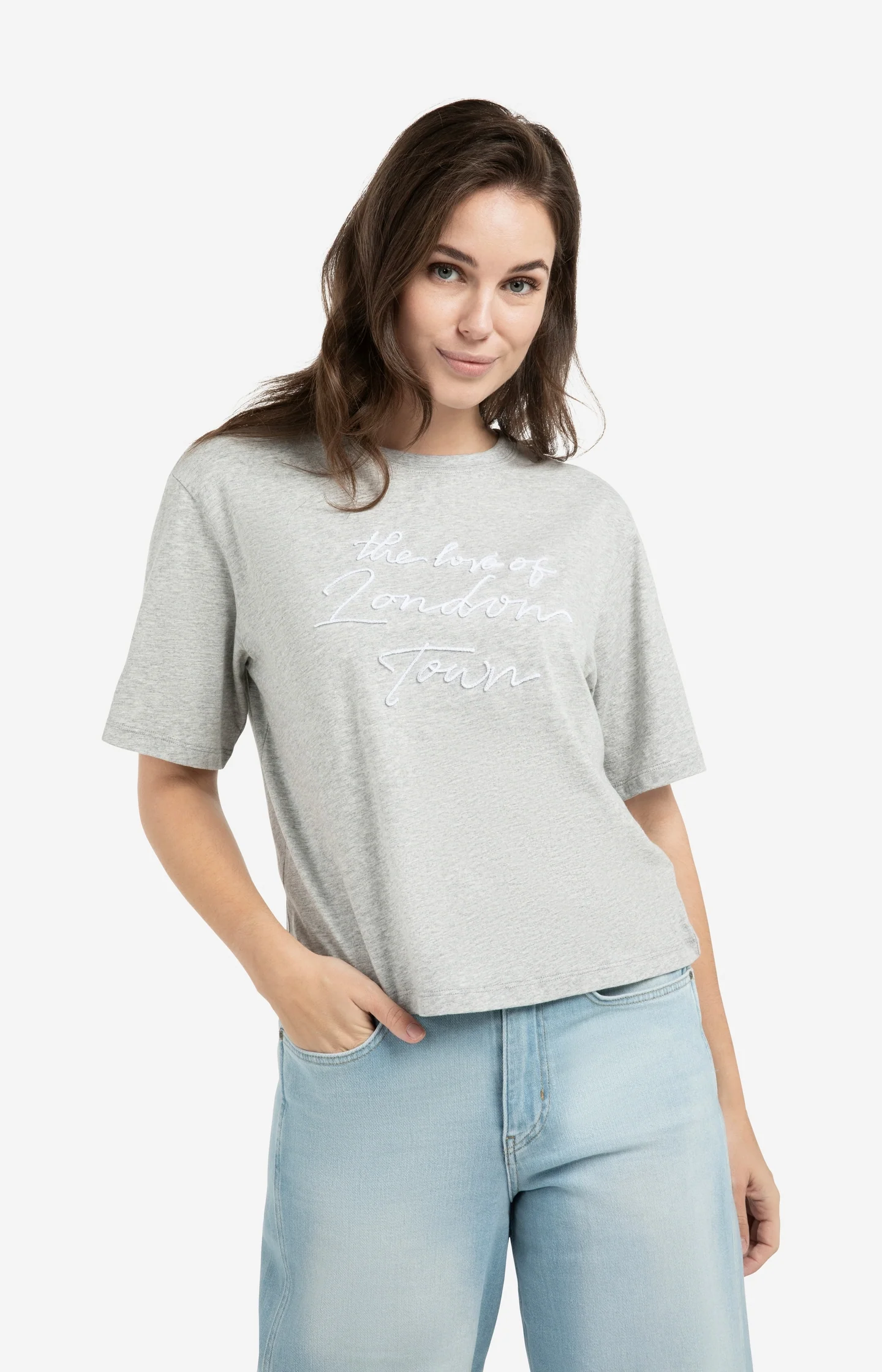 T-shirt with soft flock print and wide sleeves - Image 3