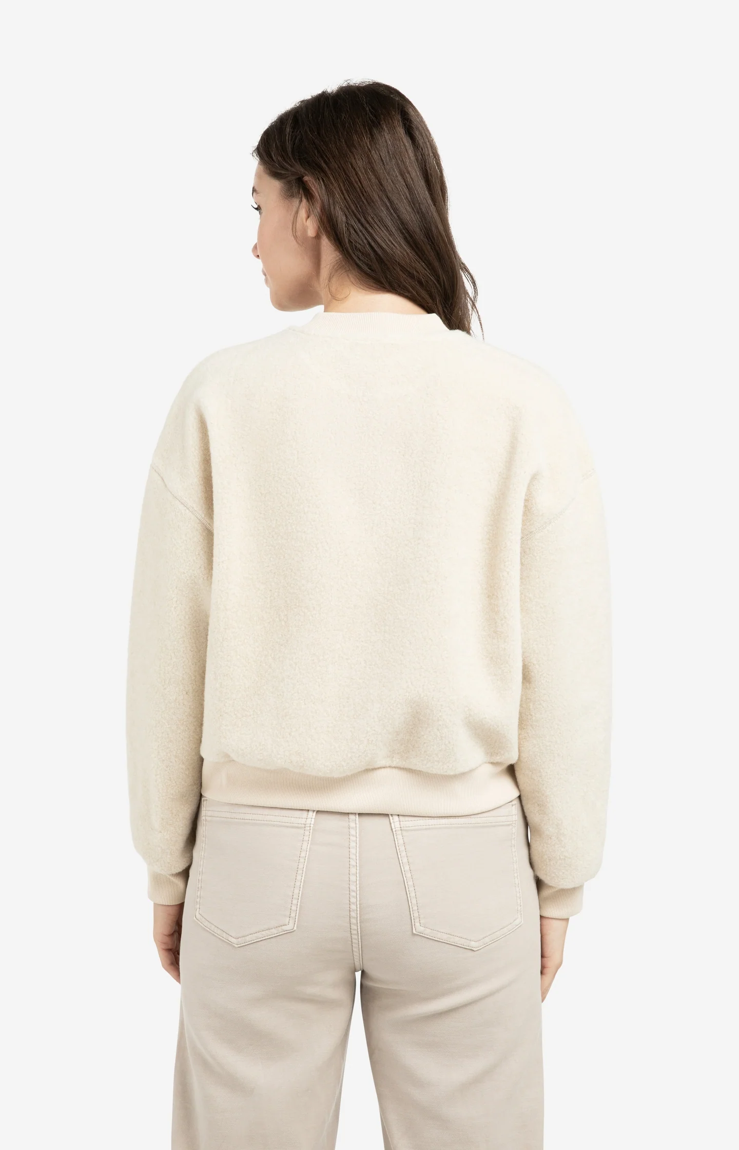 Teddy sweater with ribbed trims and round neckline - Image 4
