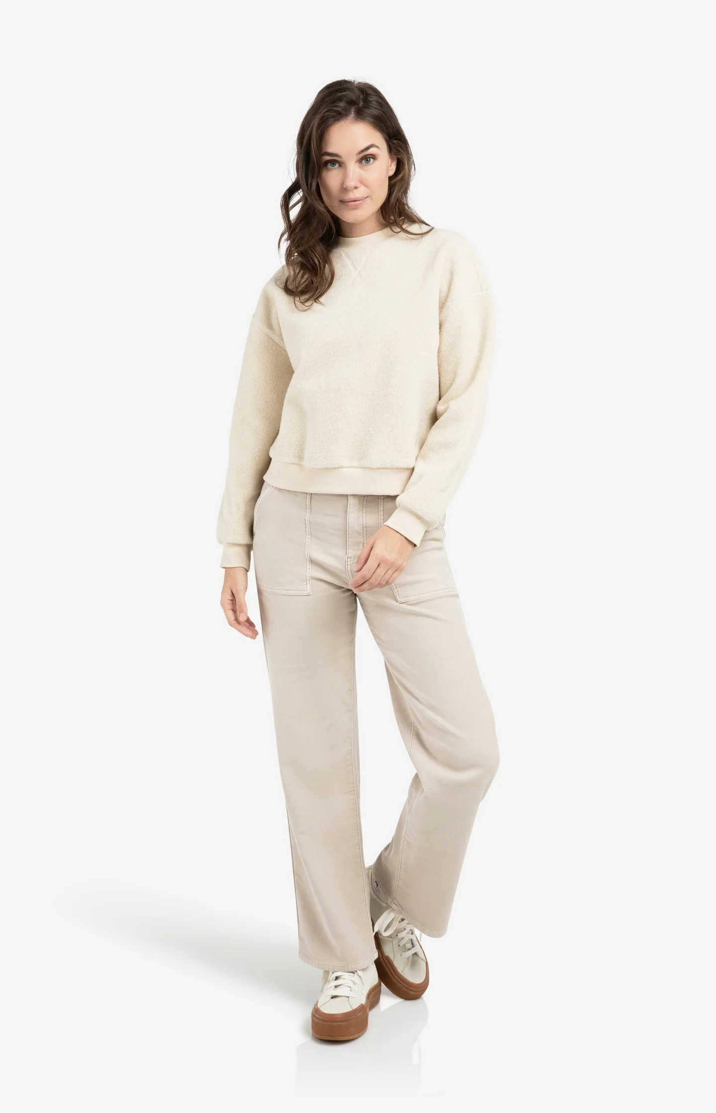 Teddy sweater with ribbed trims and round neckline - Image 6