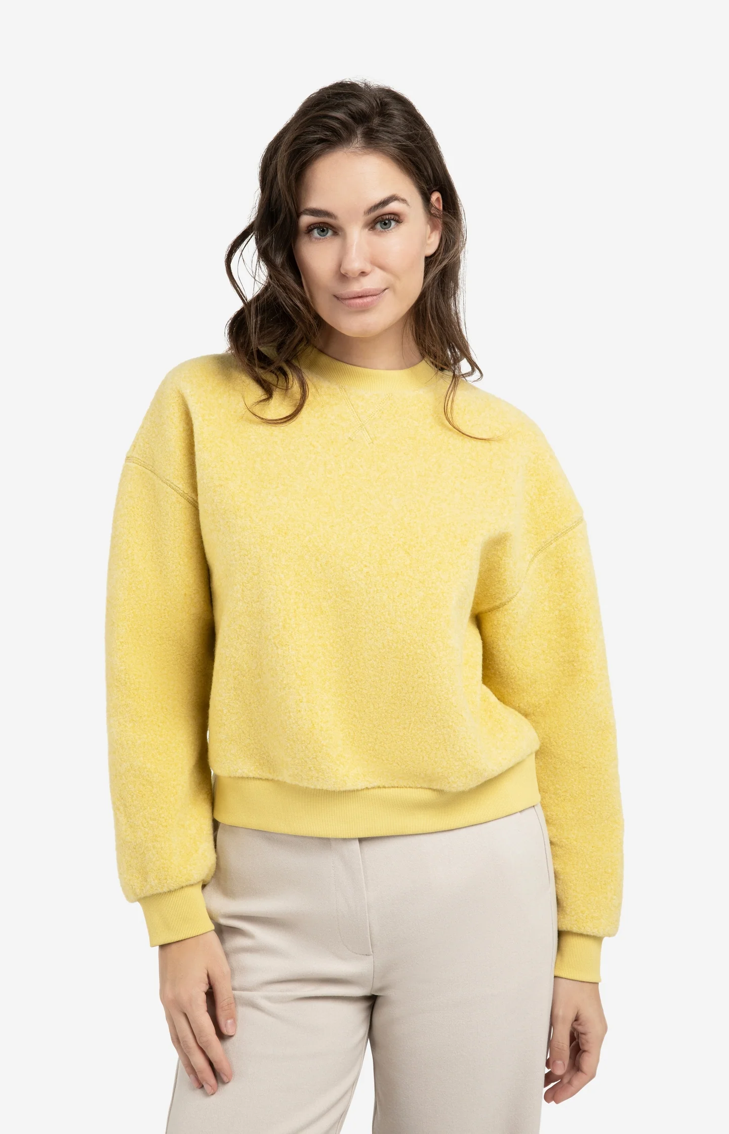 Teddy sweater with ribbed trims and round neckline - Image 3