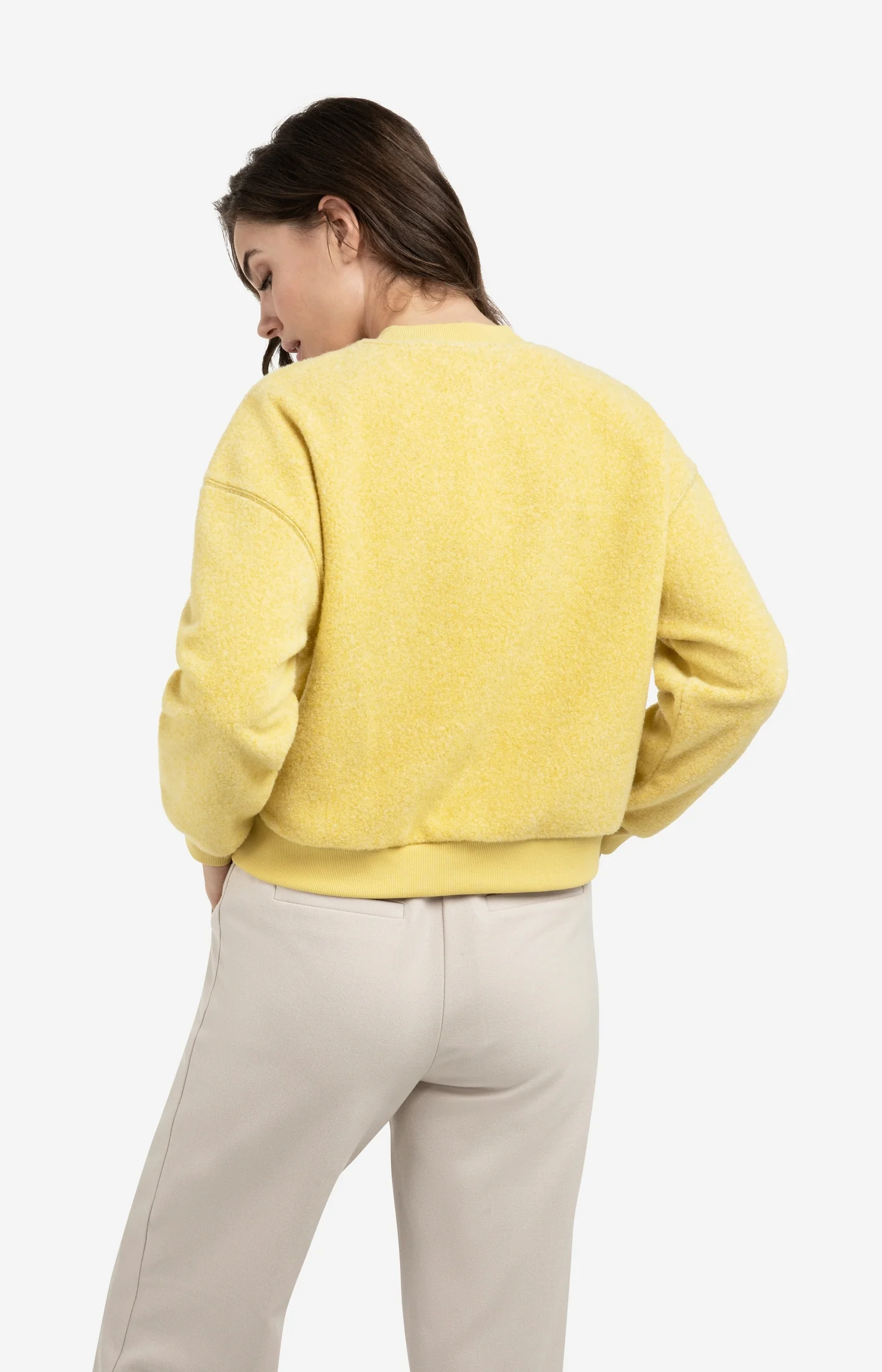 Teddy sweater with ribbed trims and round neckline - Image 4
