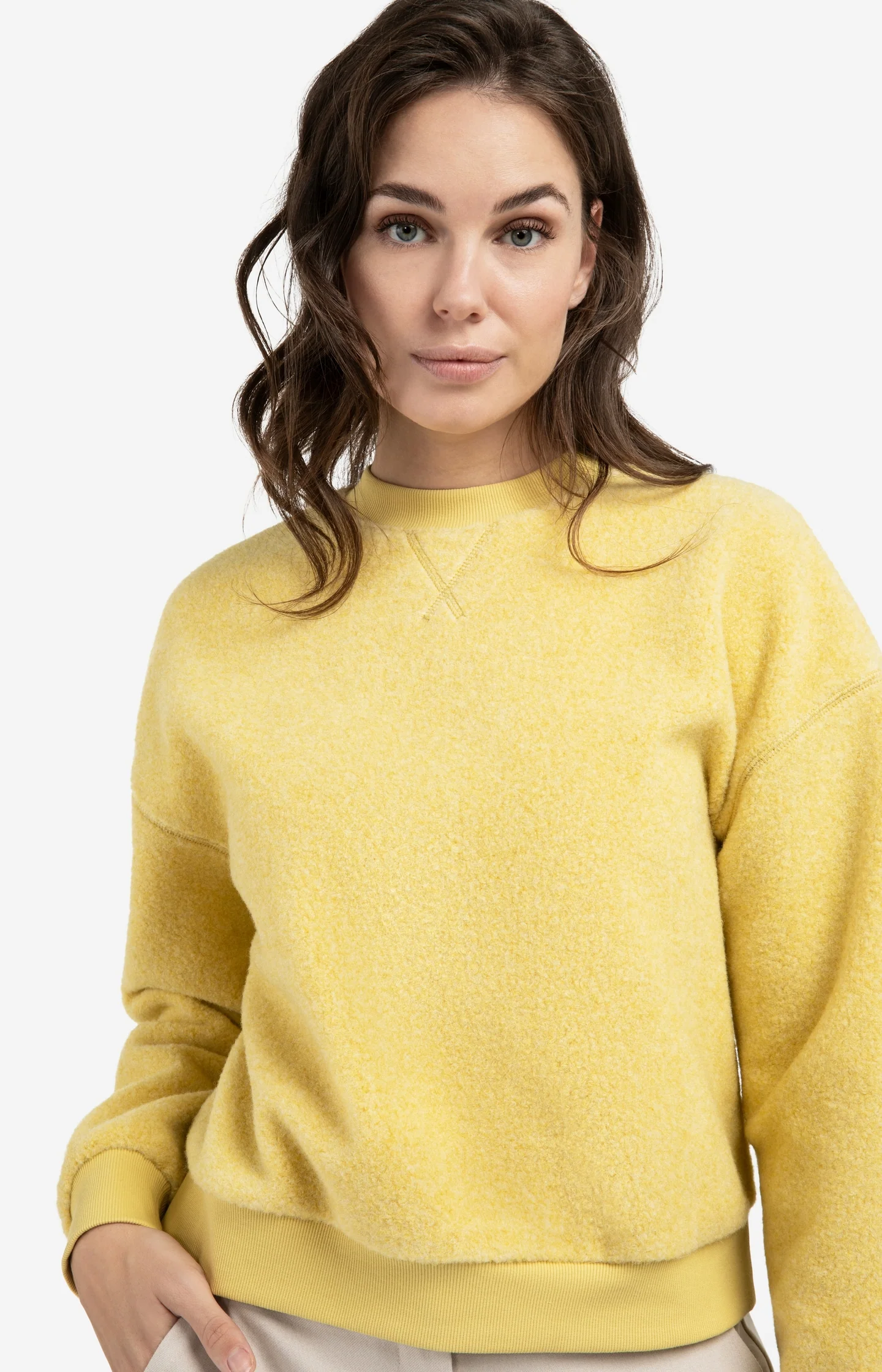 Teddy sweater with ribbed trims and round neckline - Image 5