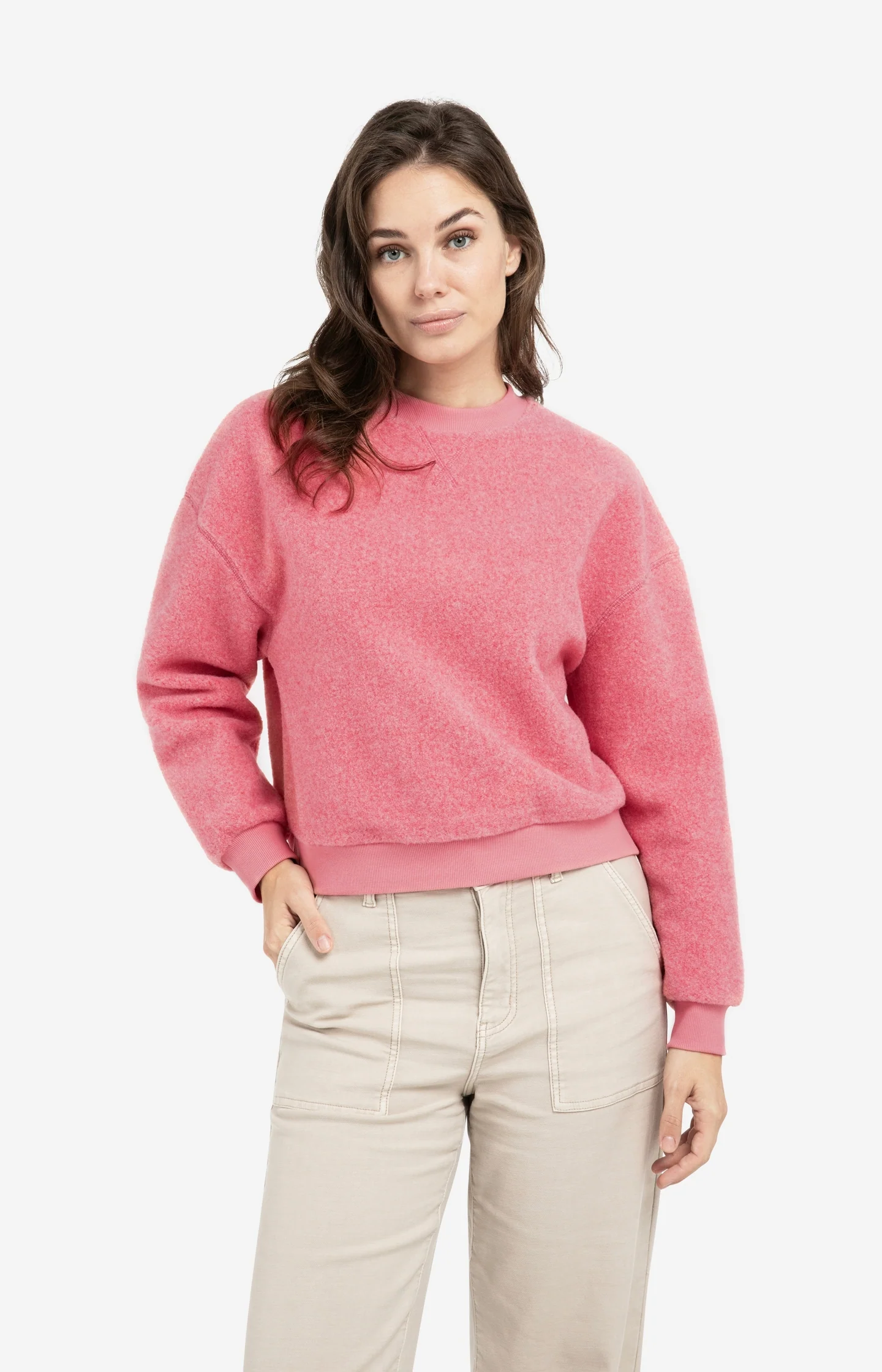 Teddy sweater with ribbed trims and round neckline - Image 3