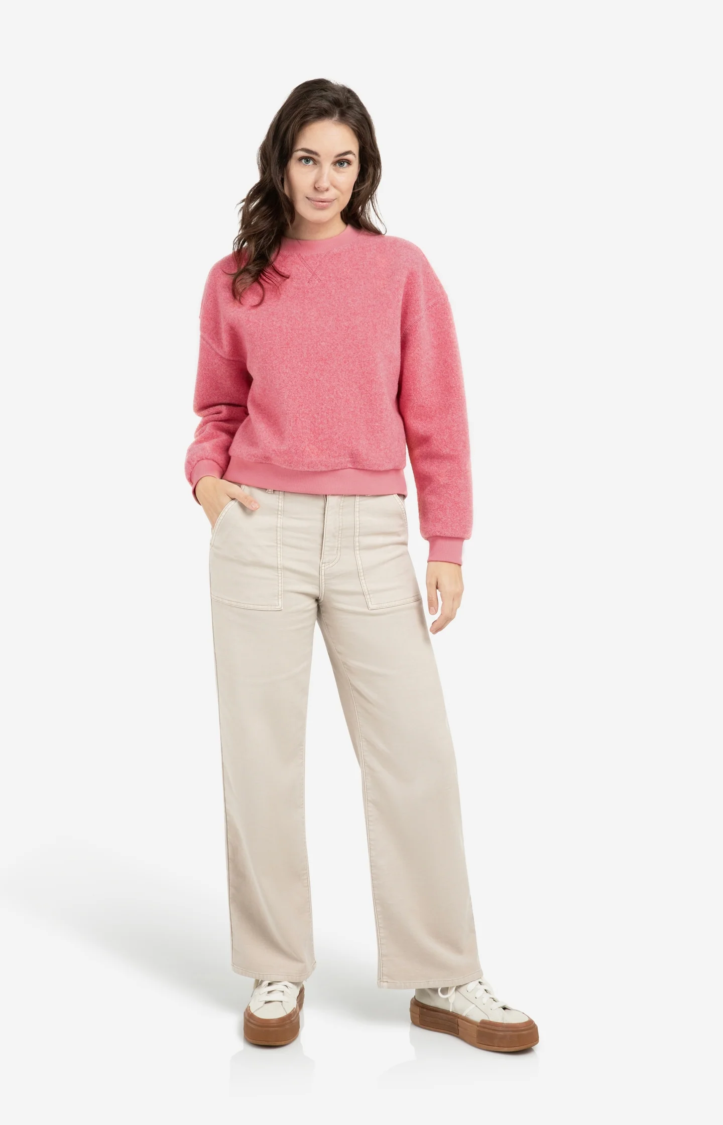 Teddy sweater with ribbed trims and round neckline - Image 6