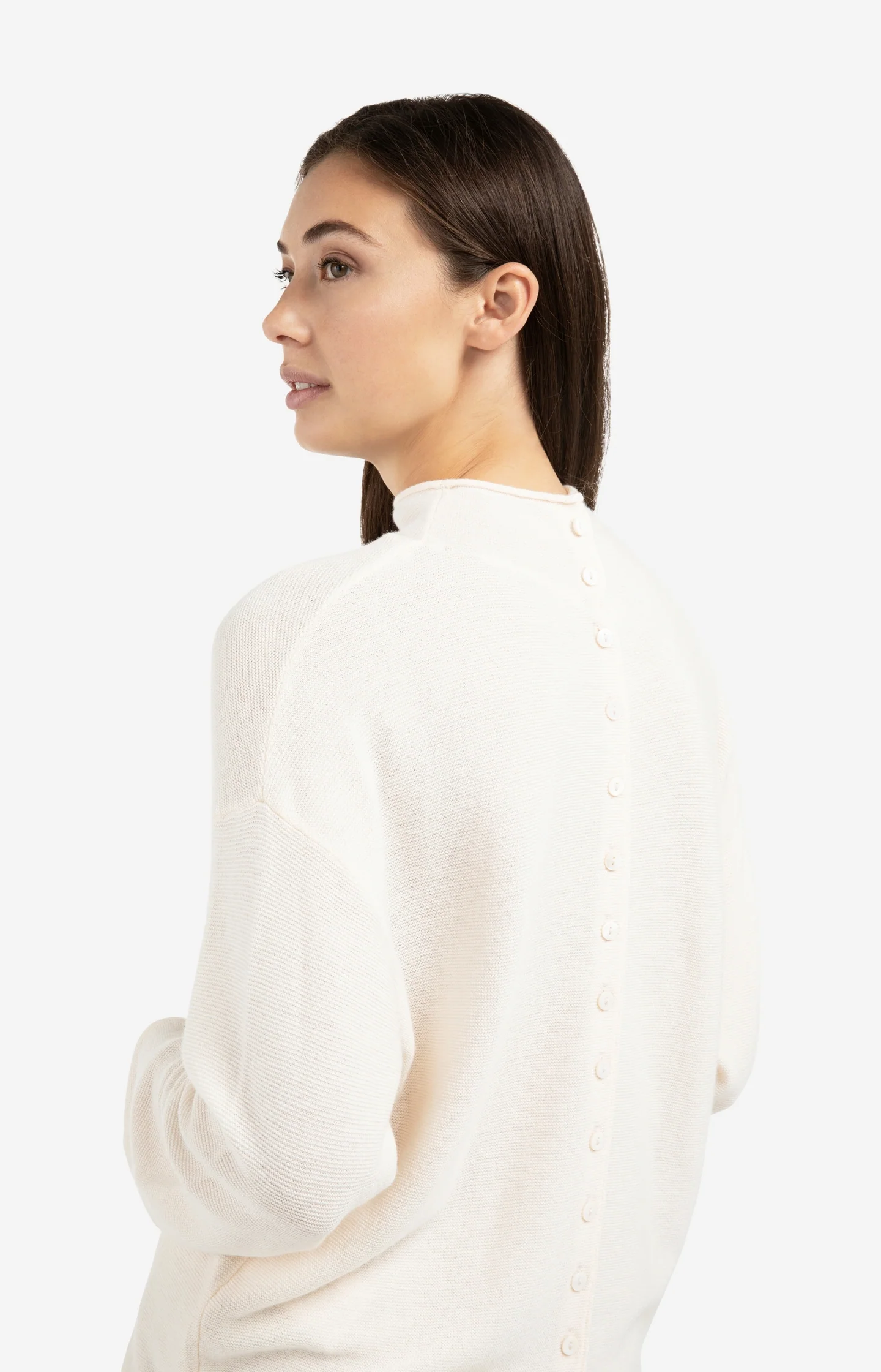 Textured knit sweater with buttoned back - Image 5