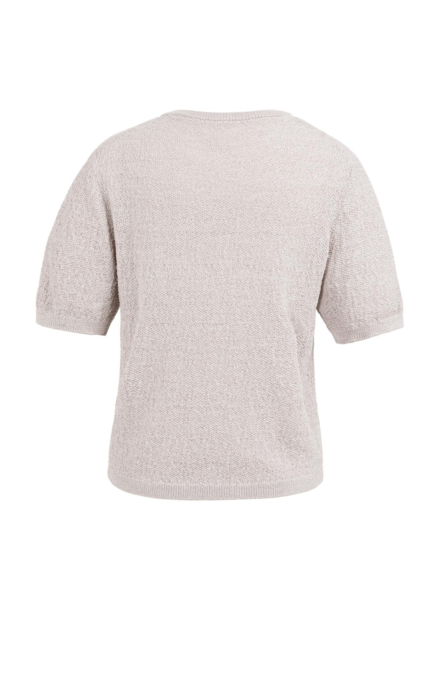 Textured knitted sweater with short sleeves - Image 6