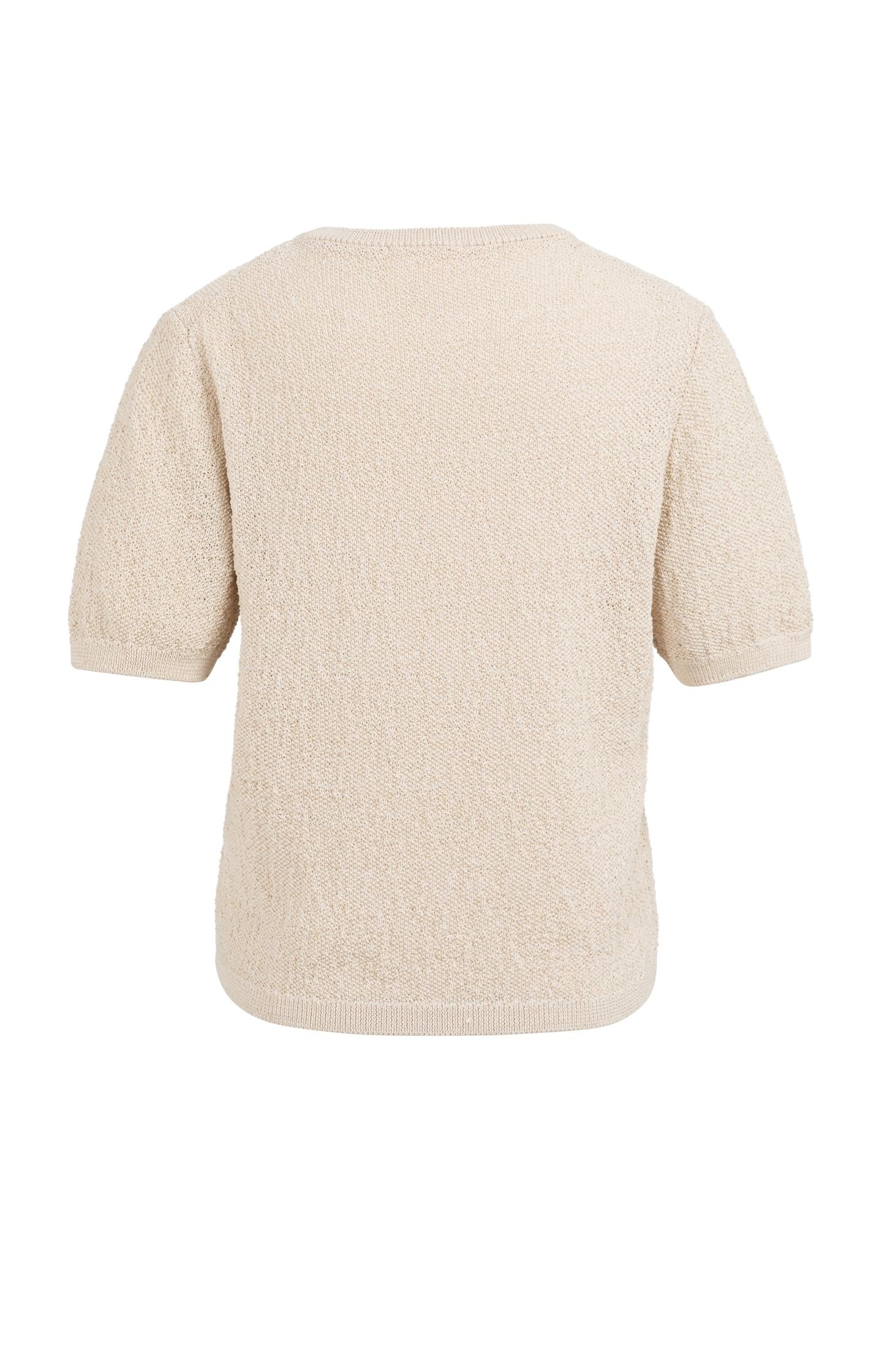 Textured knitted sweater with short sleeves - Image 7