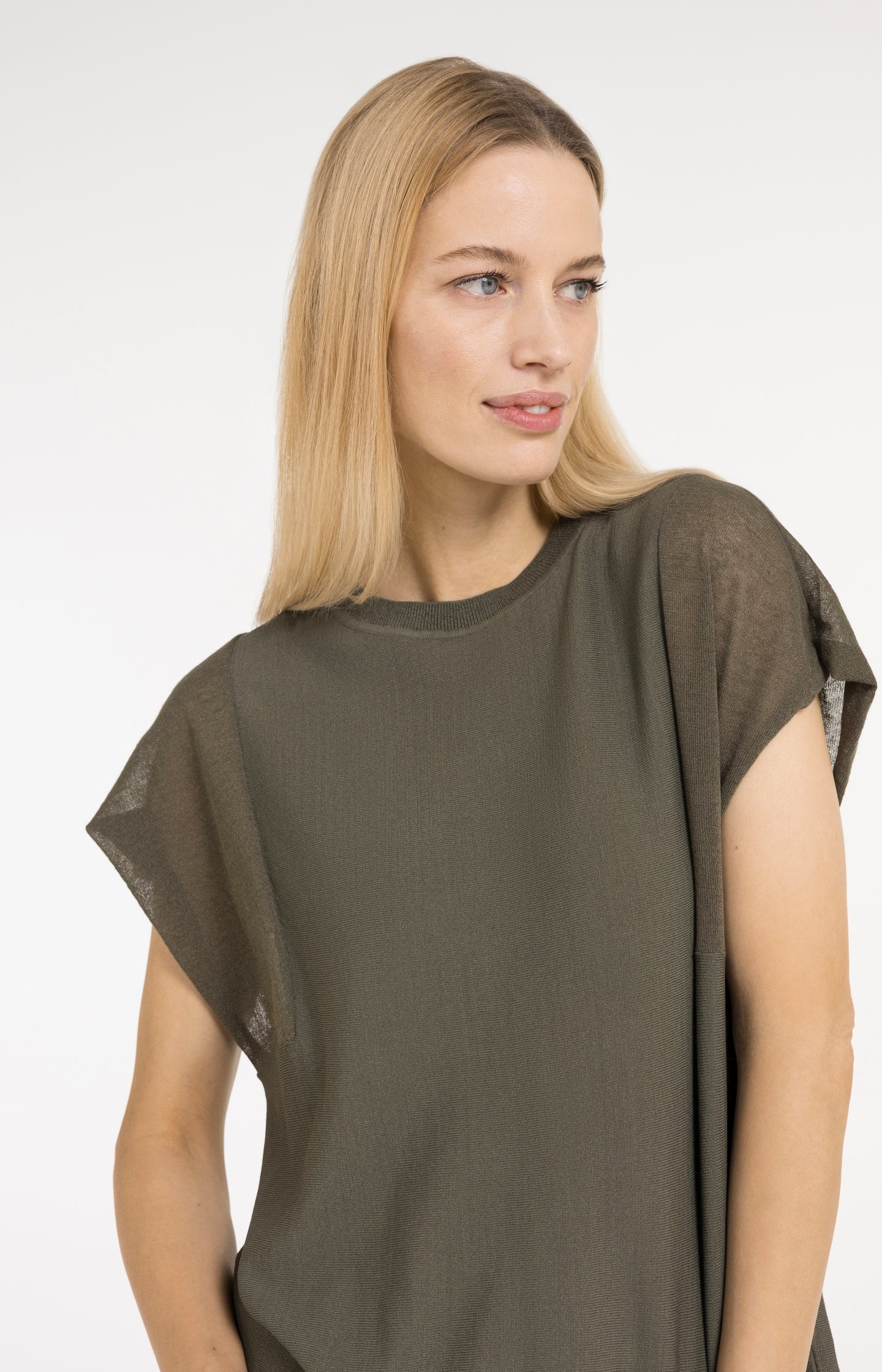 Top with sheer short sleeves and crew neck - Image 5