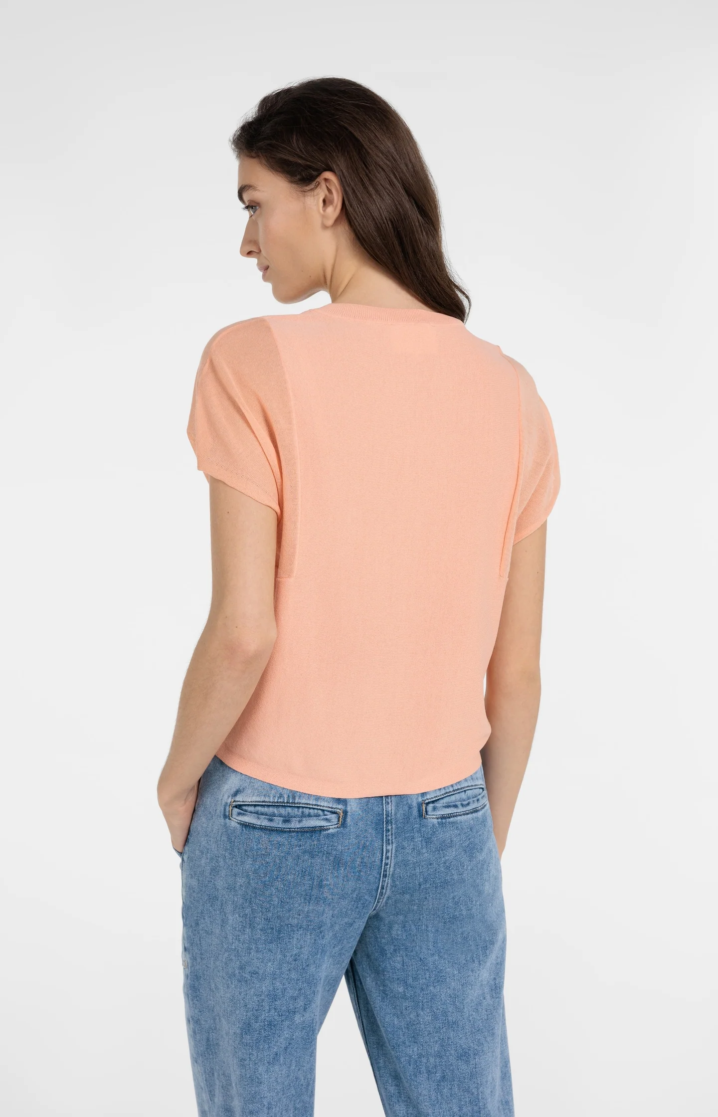 Top with sheer short sleeves and crew neck - Image 4