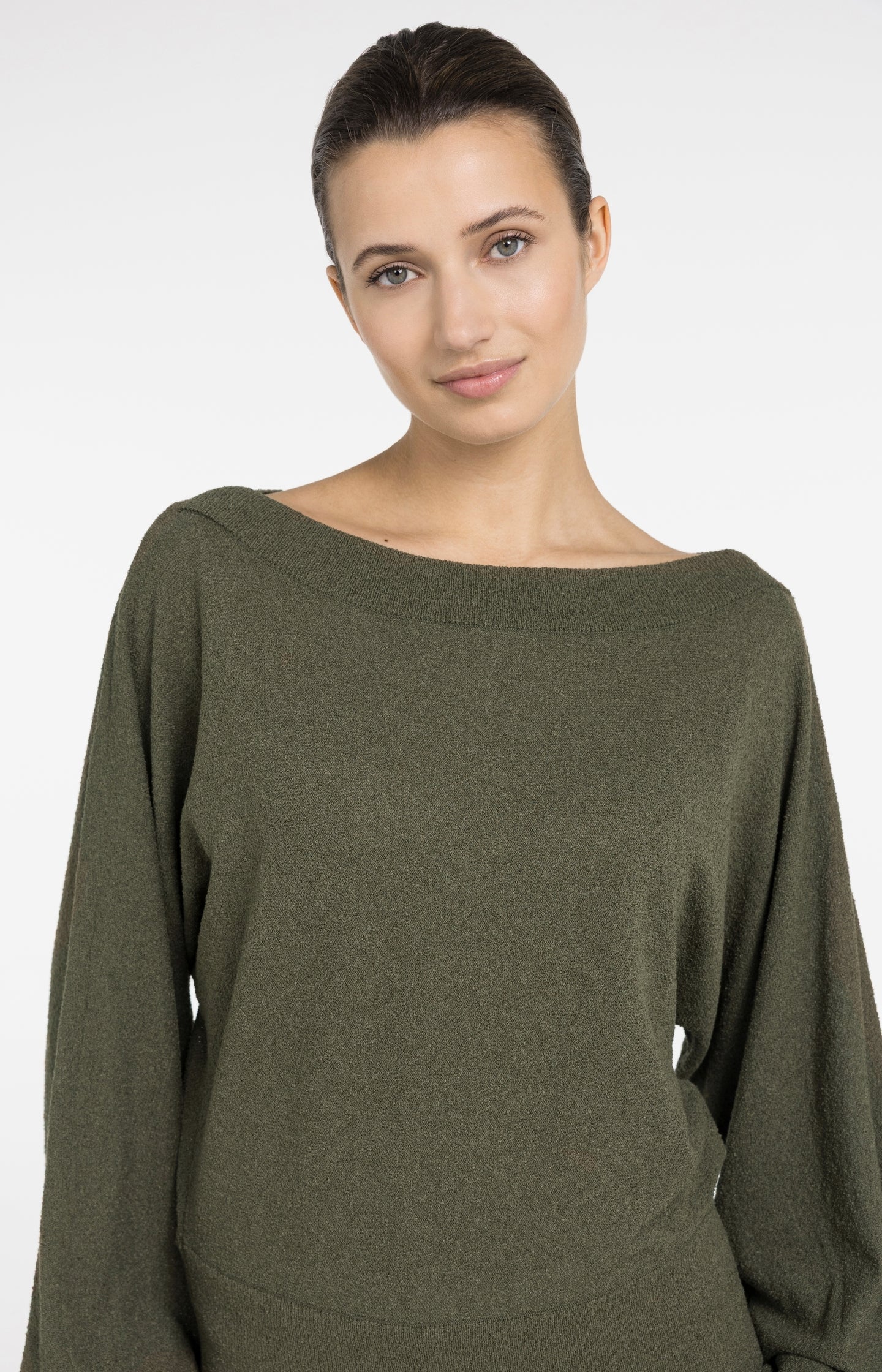 Towel knit sweater with boat neckline - Image 4