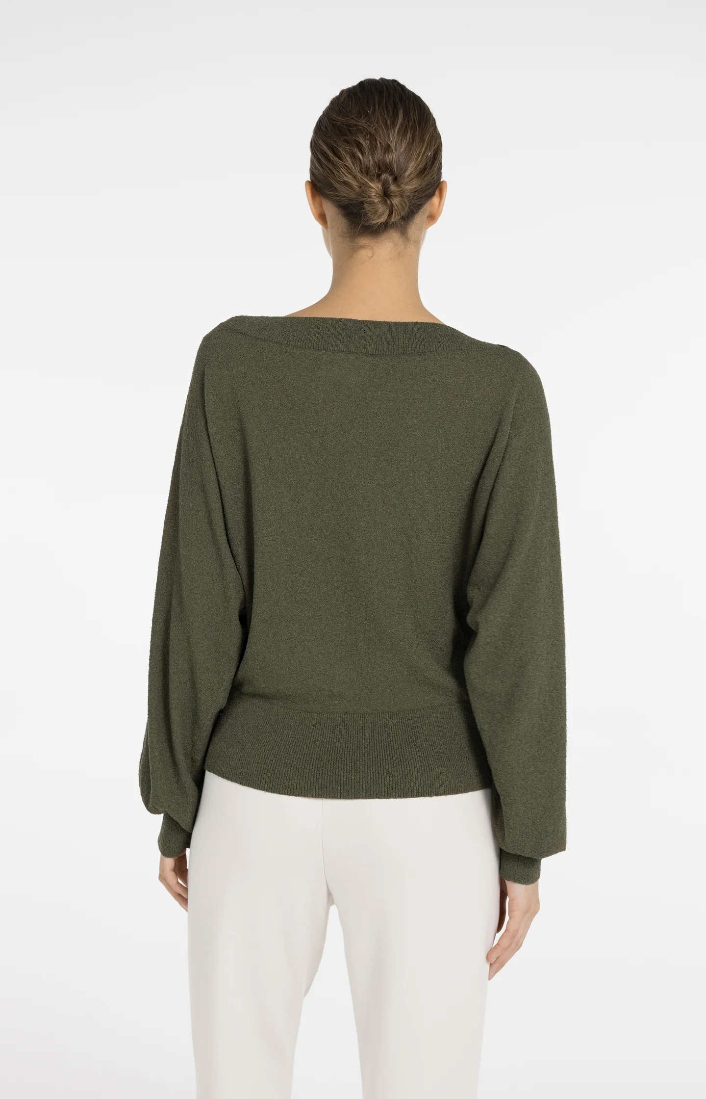 Towel knit sweater with boat neckline - Image 5