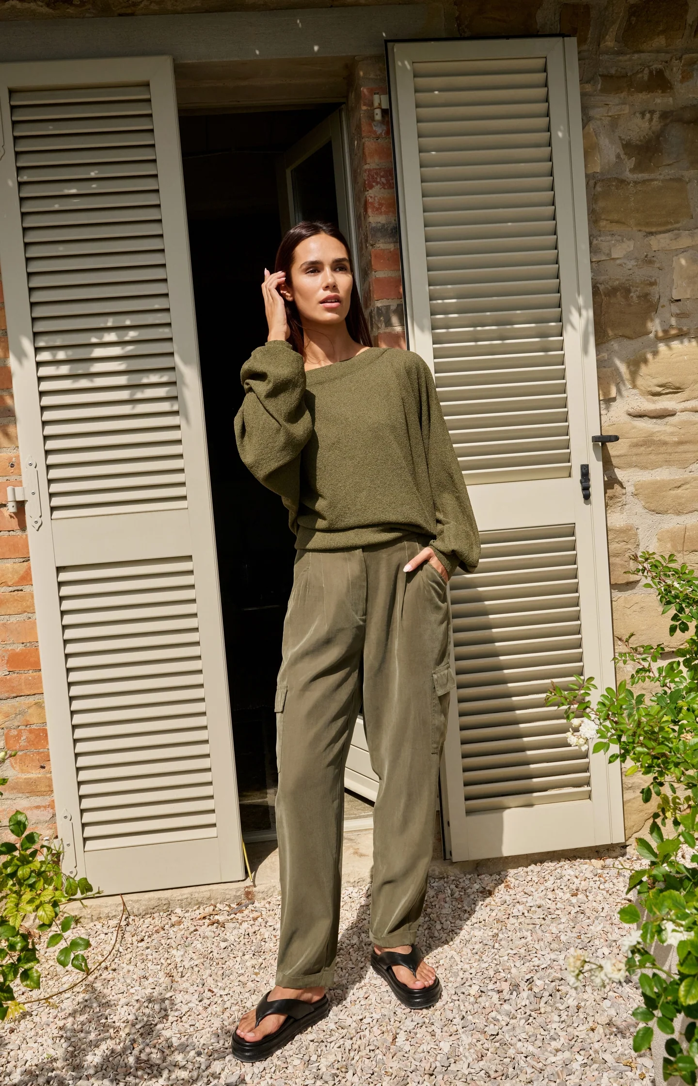 Towel knit sweater with boat neckline - Image 8