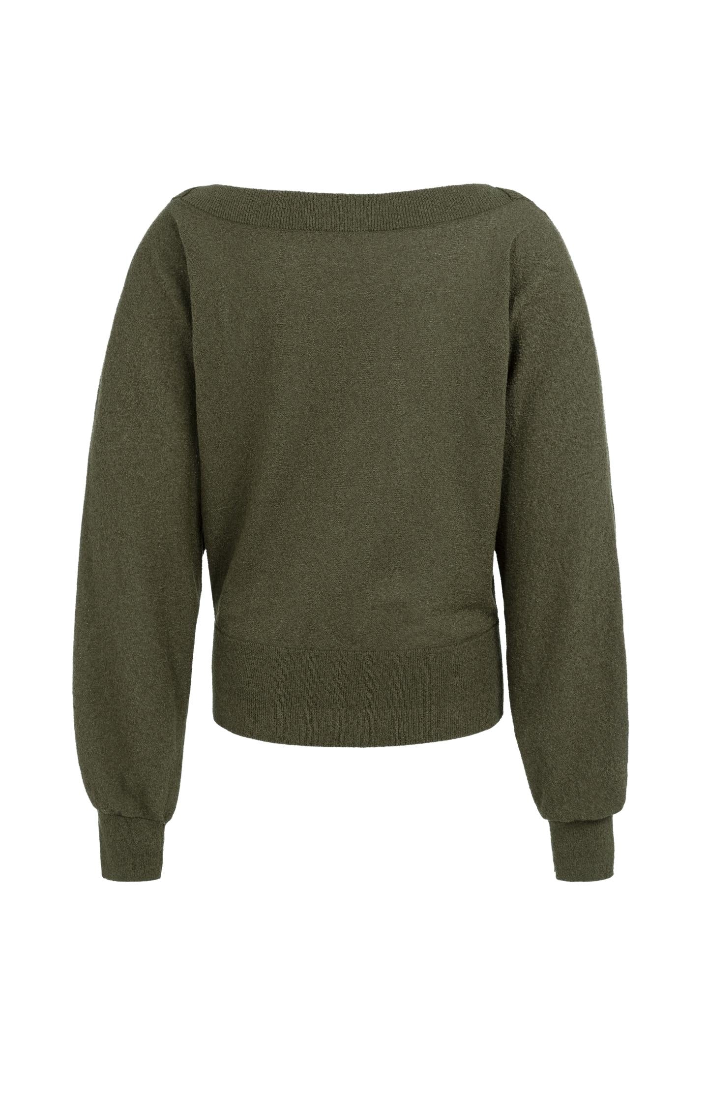 Towel knit sweater with boat neckline - Image 9