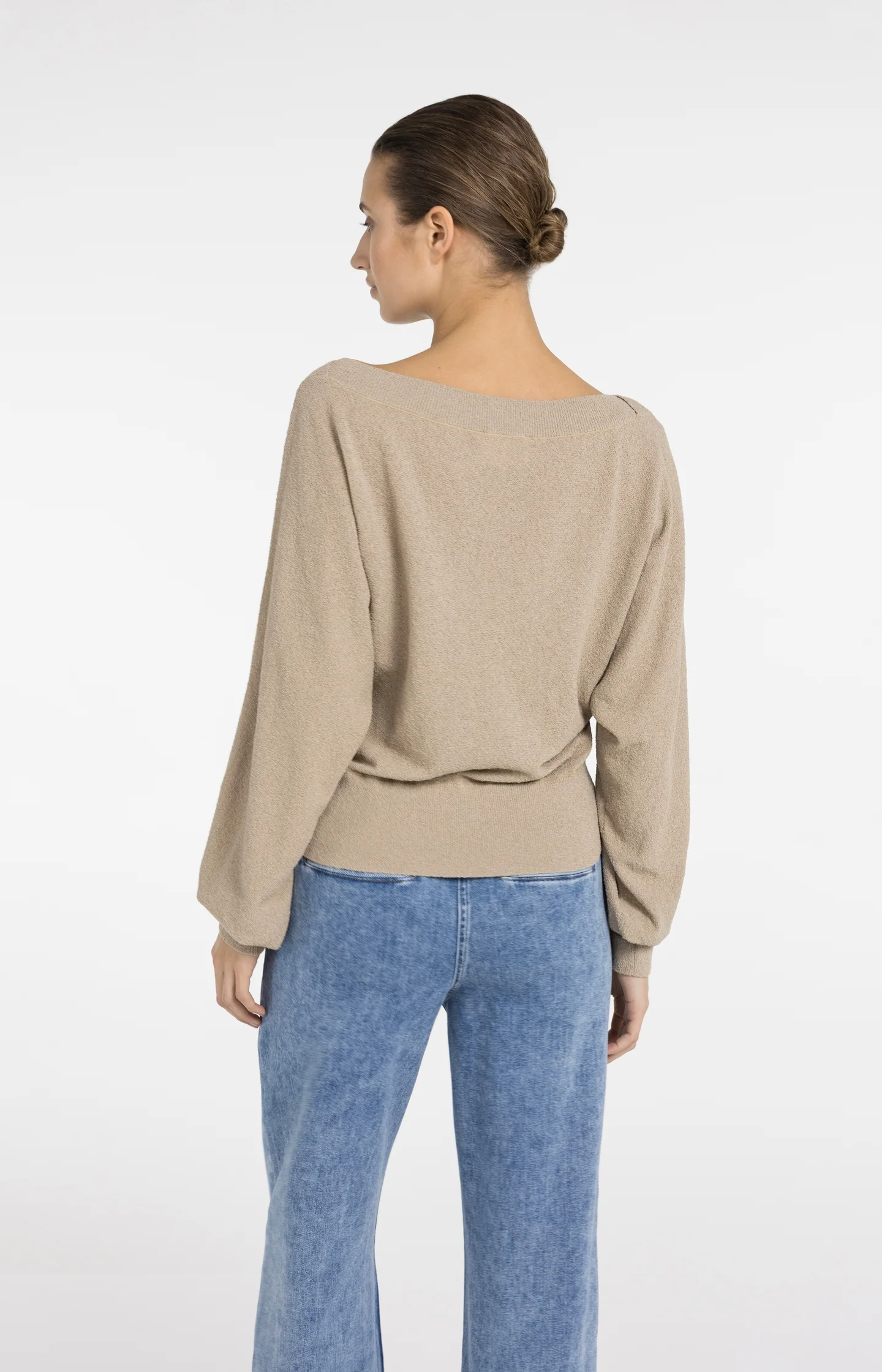 Towel knit sweater with boat neckline - Image 4