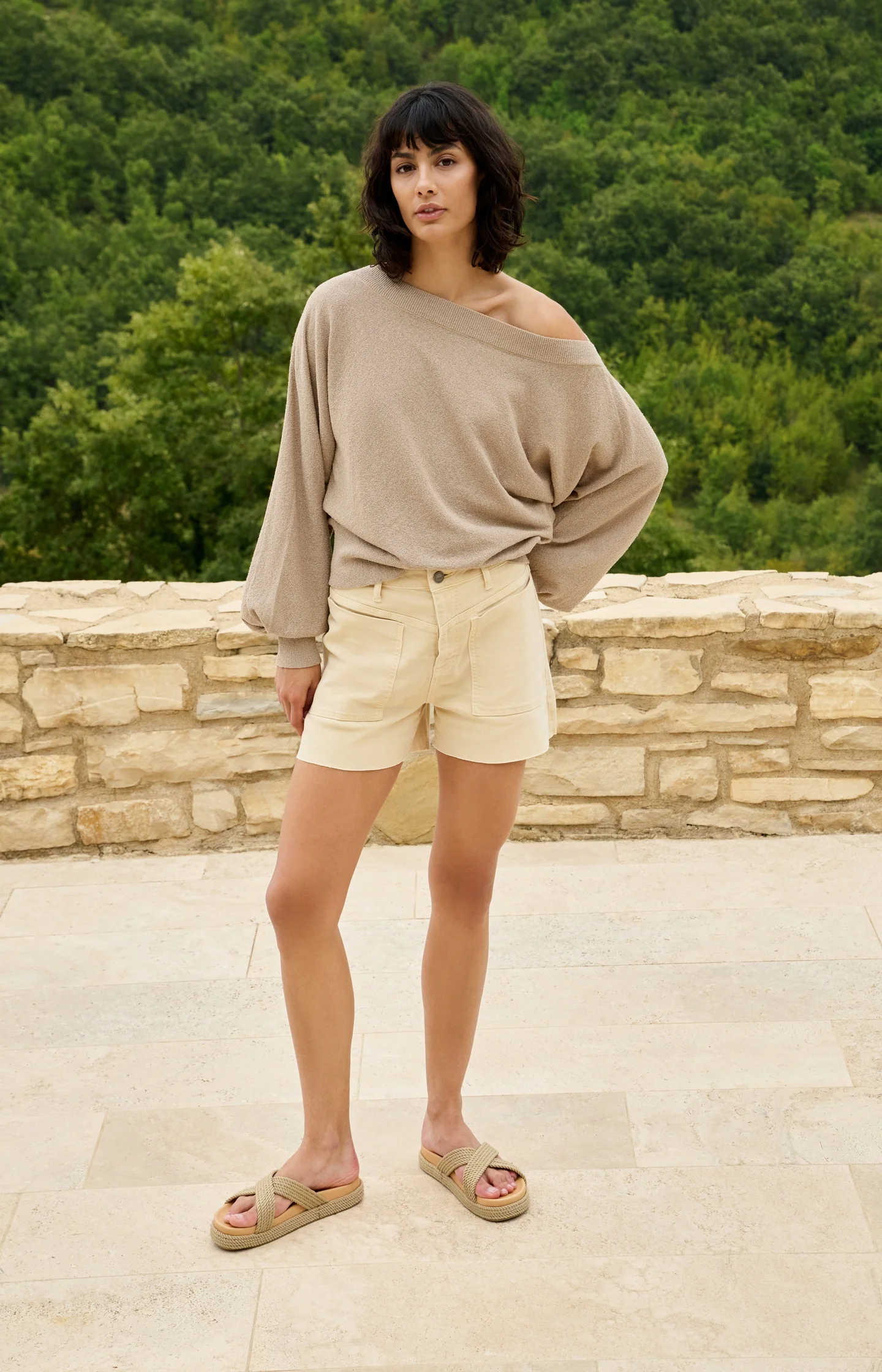 Towel knit sweater with boat neckline - Image 6