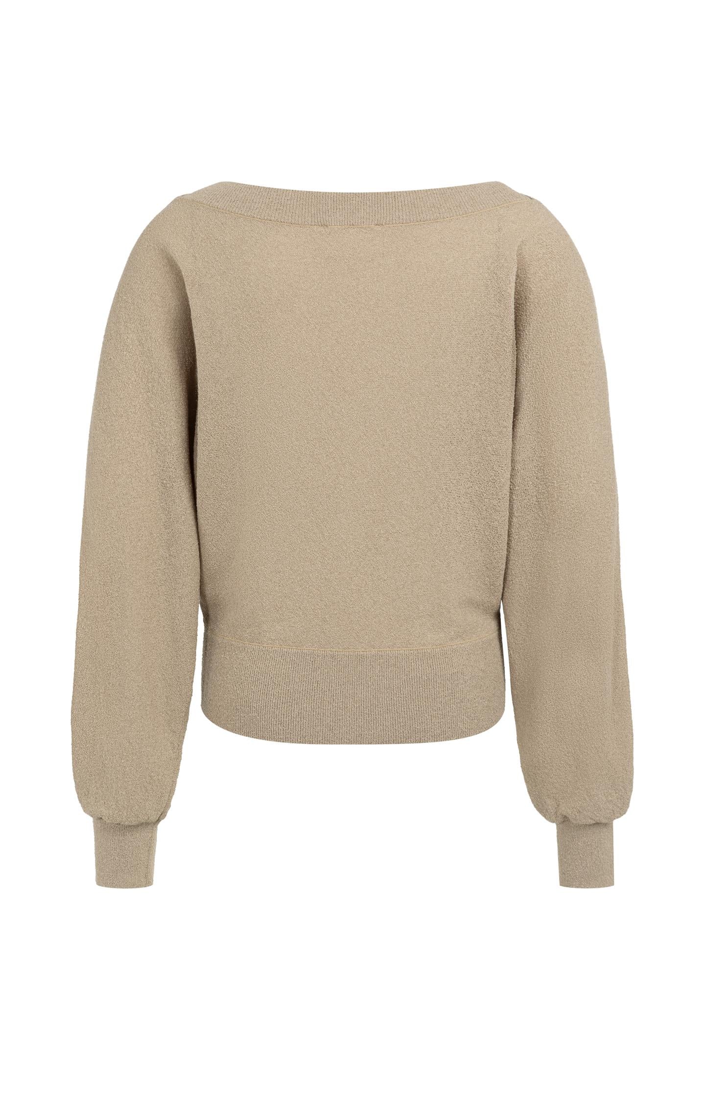 Towel knit sweater with boat neckline - Image 8