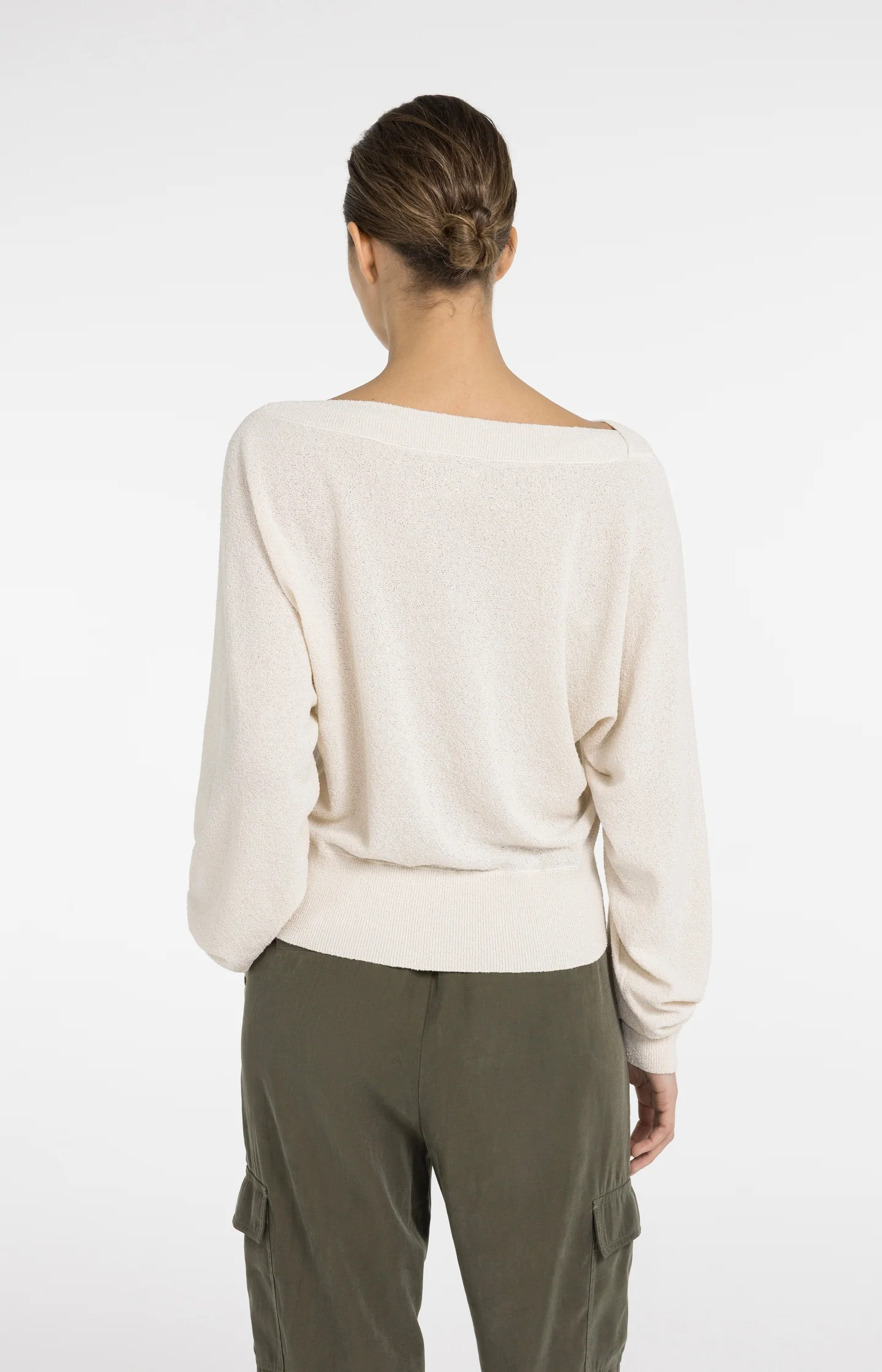 Towel knit sweater with boat neckline - Image 3